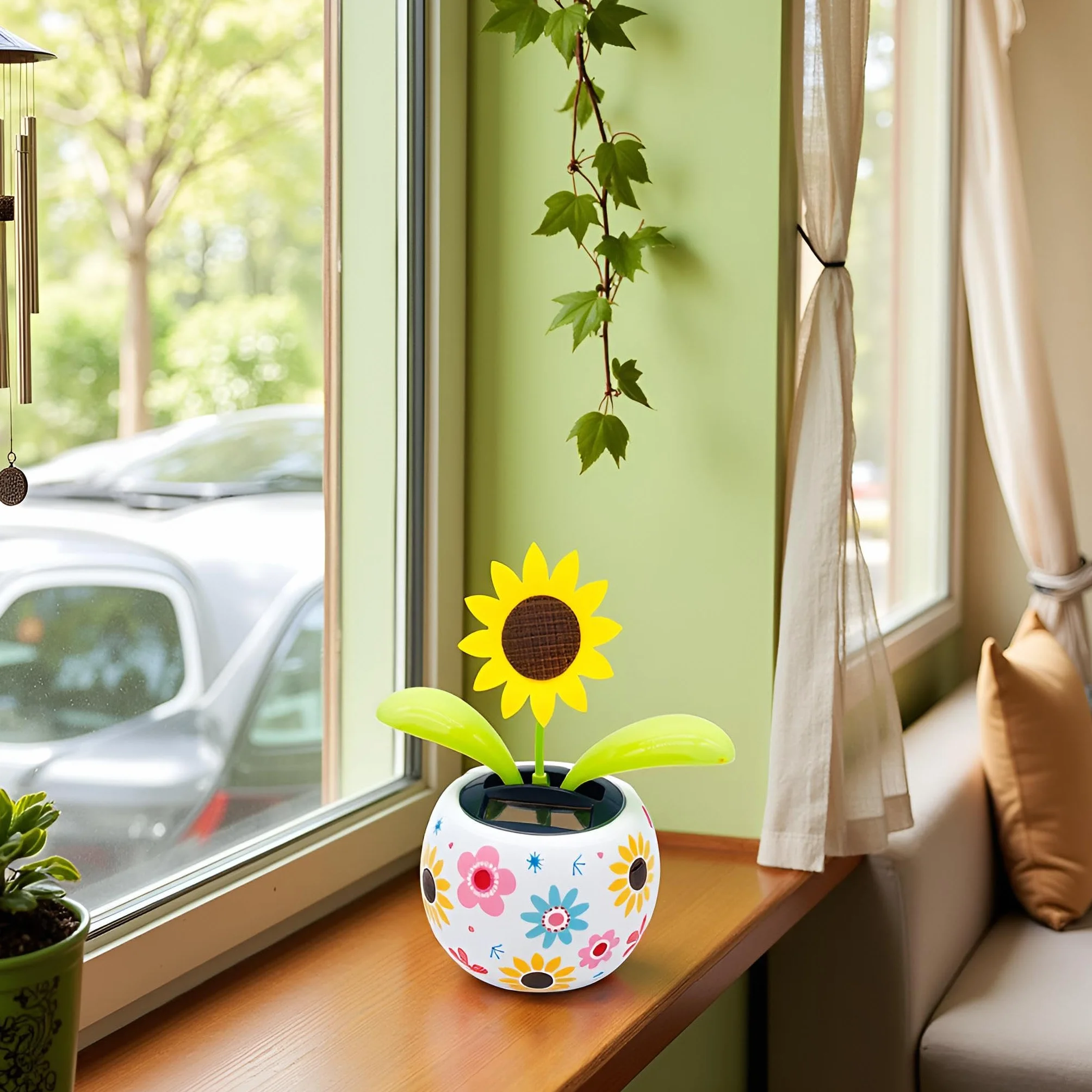 Girasole Solare Danzante Fiore Oscillante Decorazione Scrivania Kit Energia Solare
