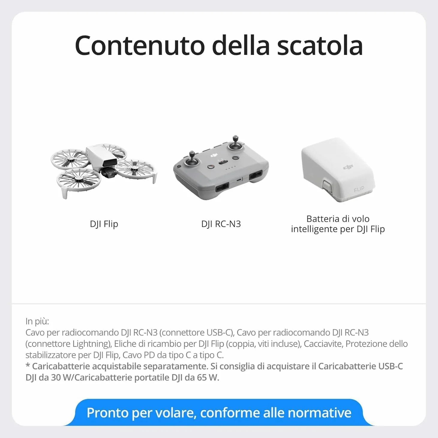DJI Flip (RC-N3), drone con fotocamera UHD 4K per adulti, < 249 g | Gimbal 3 assi, trasmissione video da 13 km, decollo dalla mano, ritorno auto, 1 batteria, autonomia 31 min, volo intelligente
