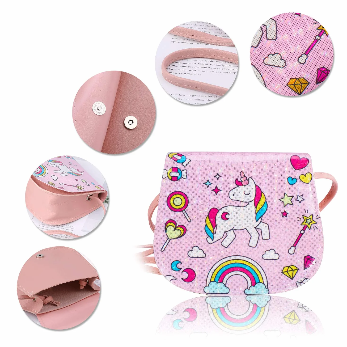 HIFOT Unicorno Borsetta Gioielli Glitter Set, Bomboniere per Giochi di Ruolo