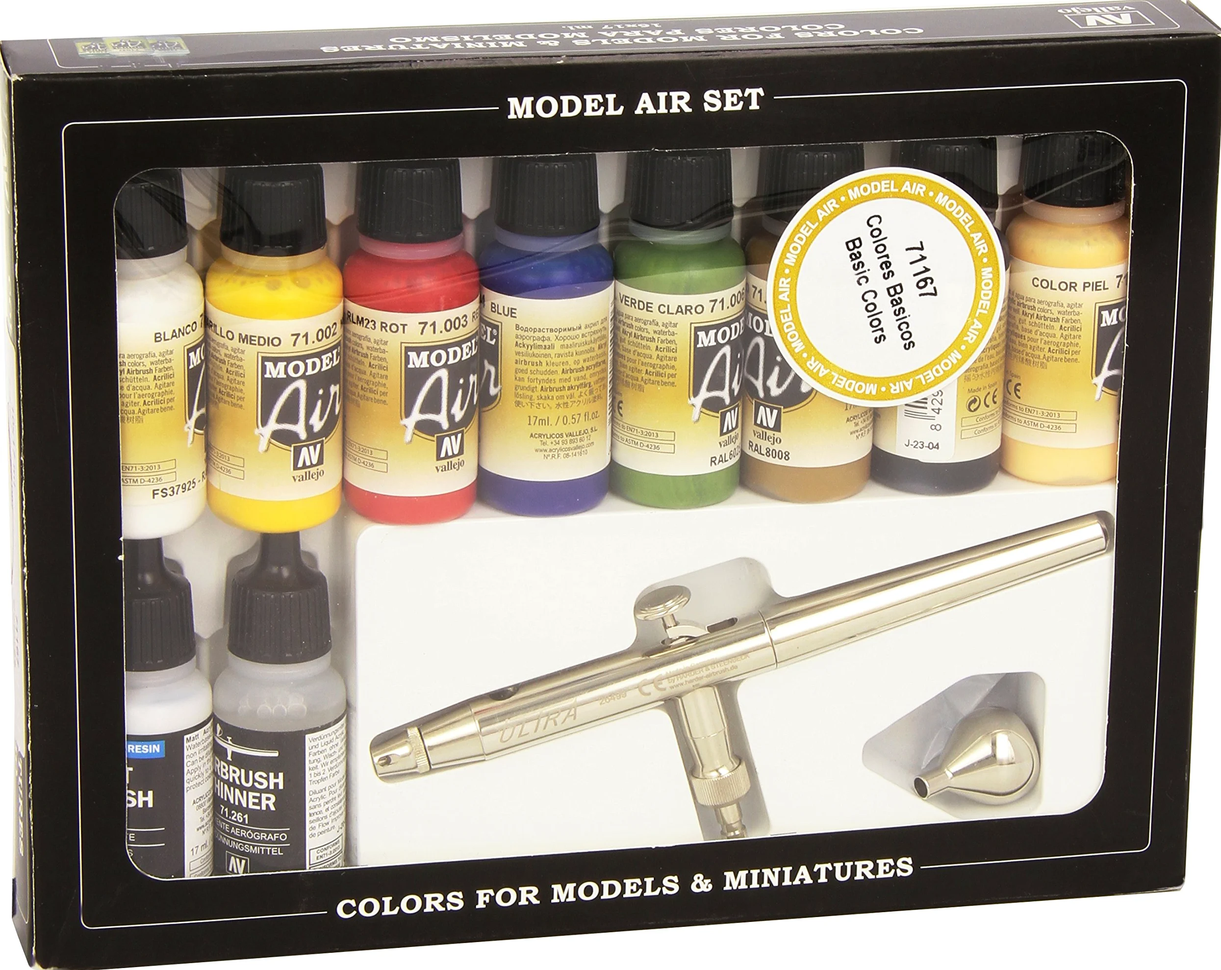 Model Air Set - Ultra Airbrush + 10 Basic Colors (VAL71167)