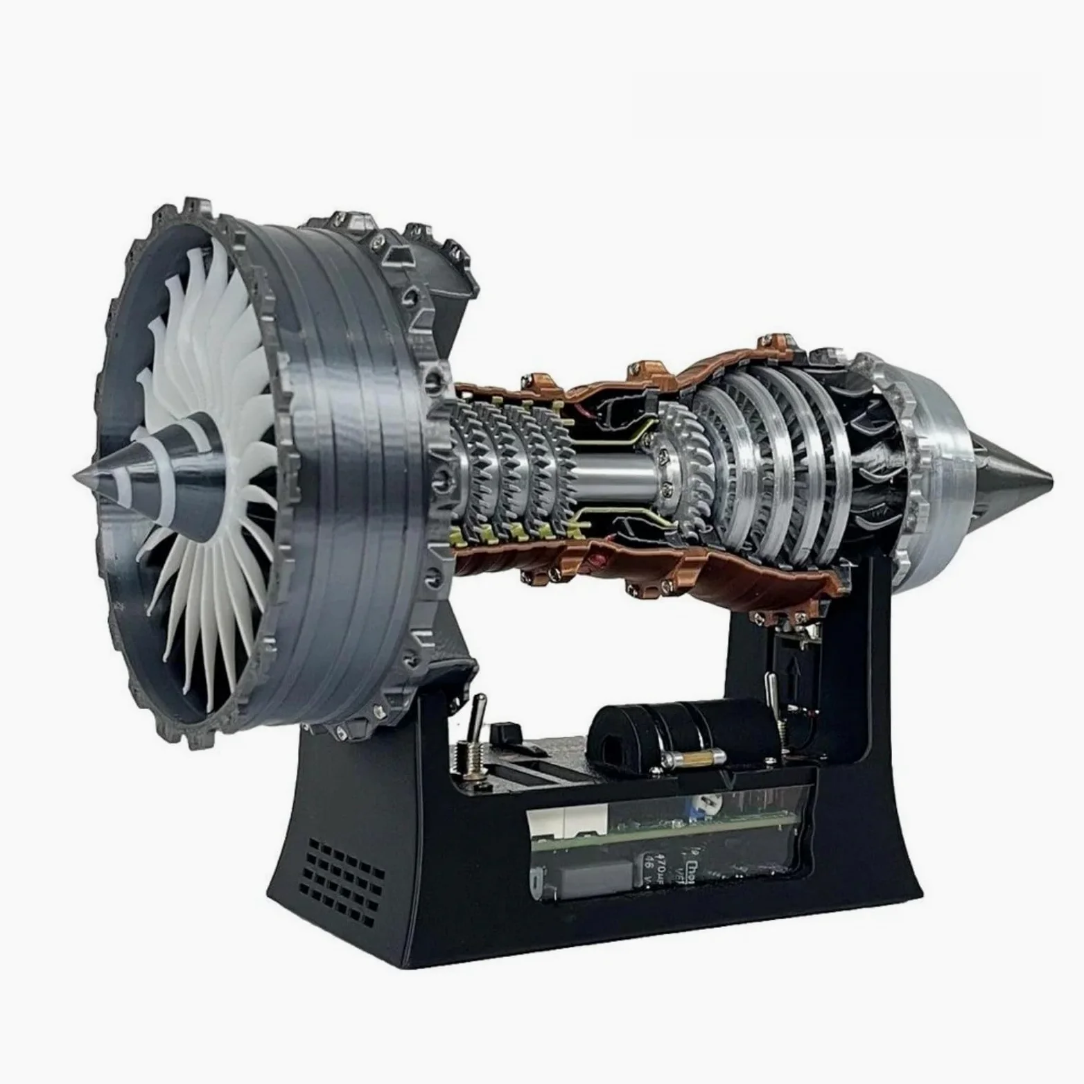 Generico Modello Motore Turbofan Trent 900, Kit Modello di Montaggio del Motore a Getto, Alta Simulazione Aereo Motore Modello, Stampante 3D Kit Motore Aerei (25cm / 11in)