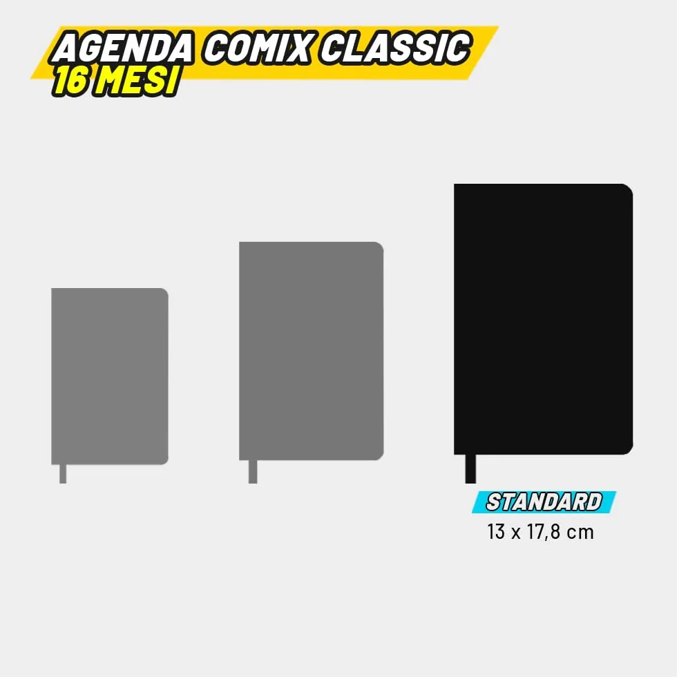 COMIX Agenda 2027 Giornaliera 16 Mesi, Diario Scuole Medie Superiori, Copertina Rigida, 576 Pagine, 13x17,8 cm