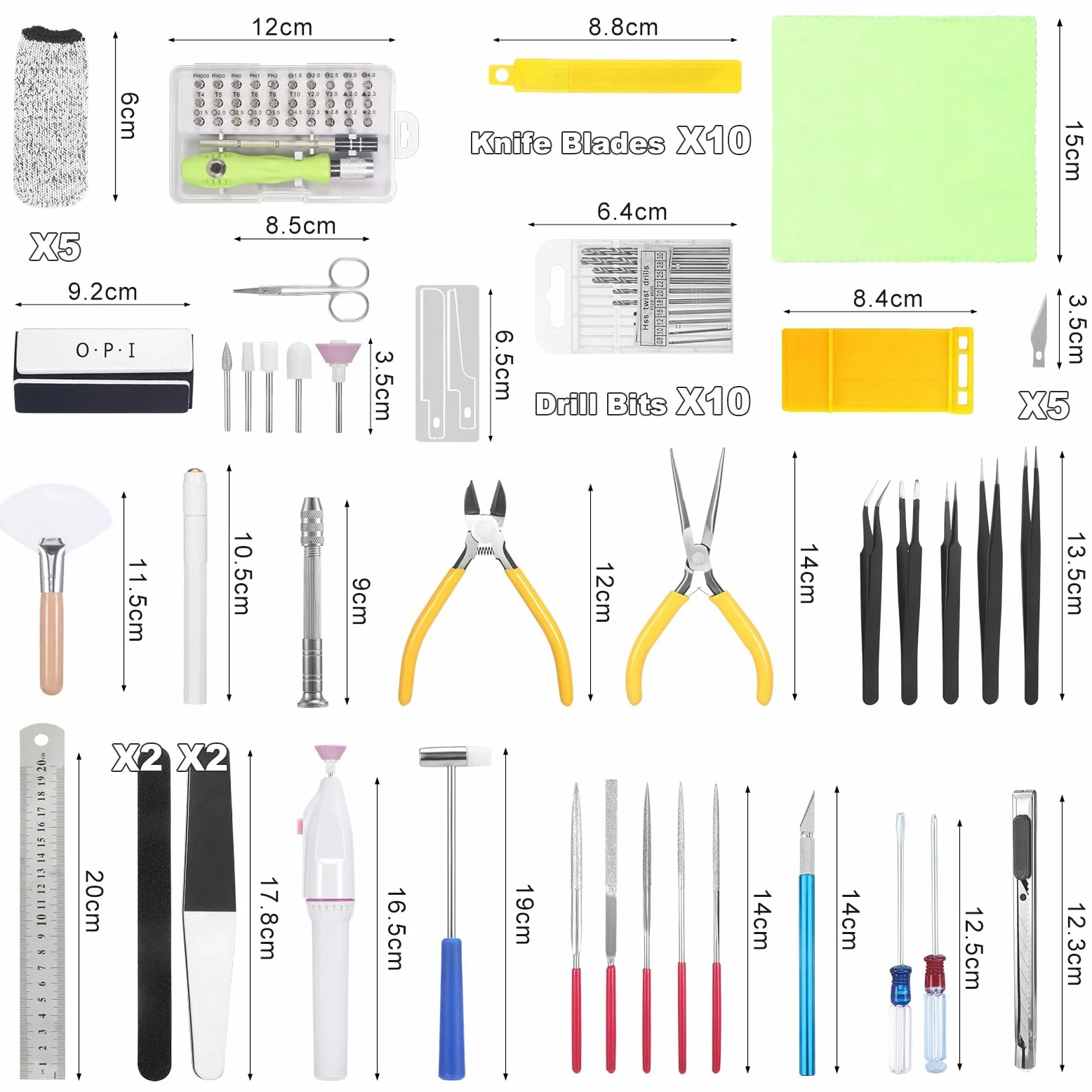 Fippy 101PCS Gundam Model Tools Kit, Hobby Building Tools Kit per Gundam Basic Model Assembling, Costruzione e Riparazione