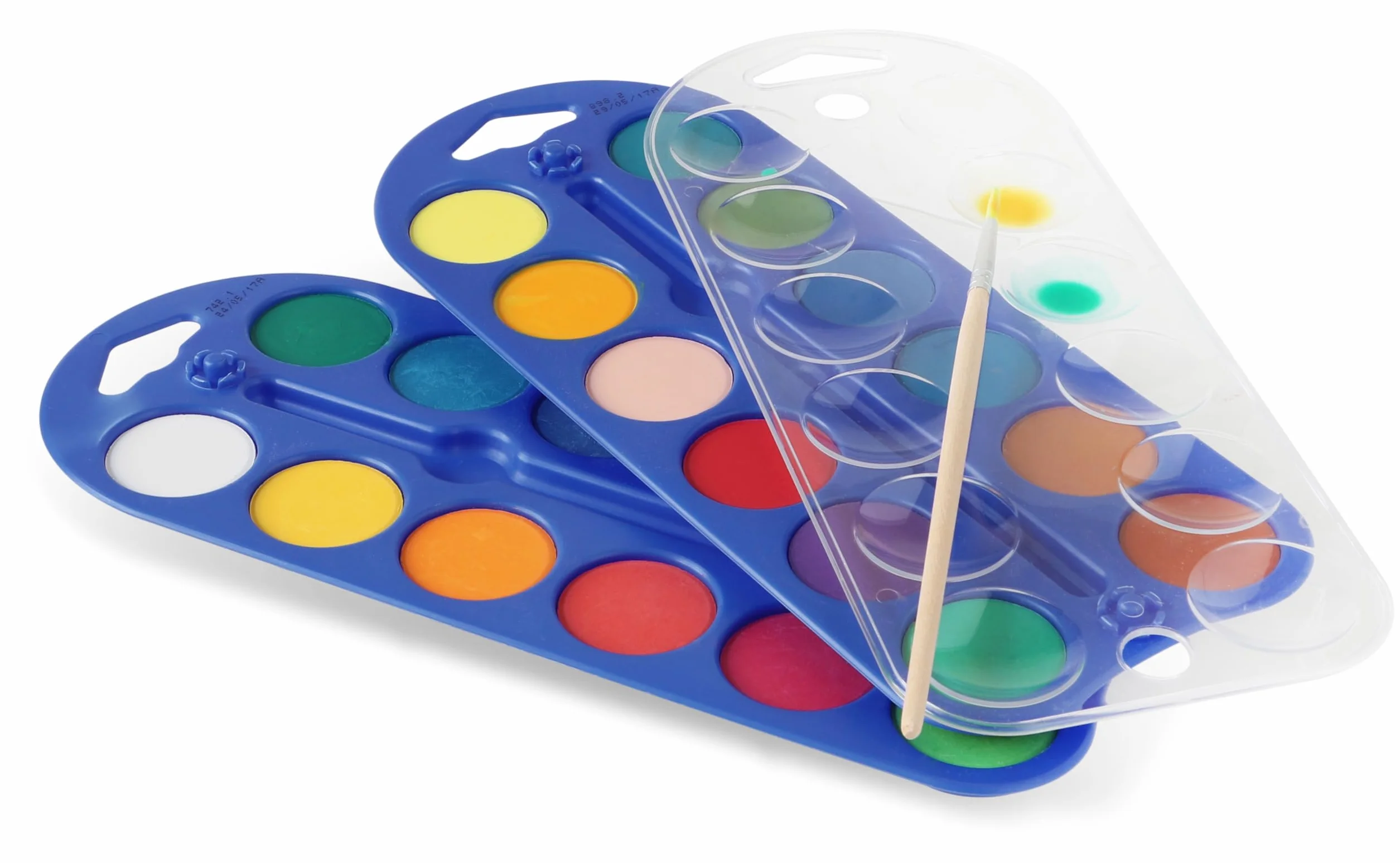 PRIMO - Acquerelli per Bambini Artisti con 24 Colori Ø30 mm + 1 Pennello Acquerello per Dipingere, Kit Tavolozza per Dipingere Pittura, Colori per Bambini +5 Anni Acquerellabili per Lavoretti Creativi