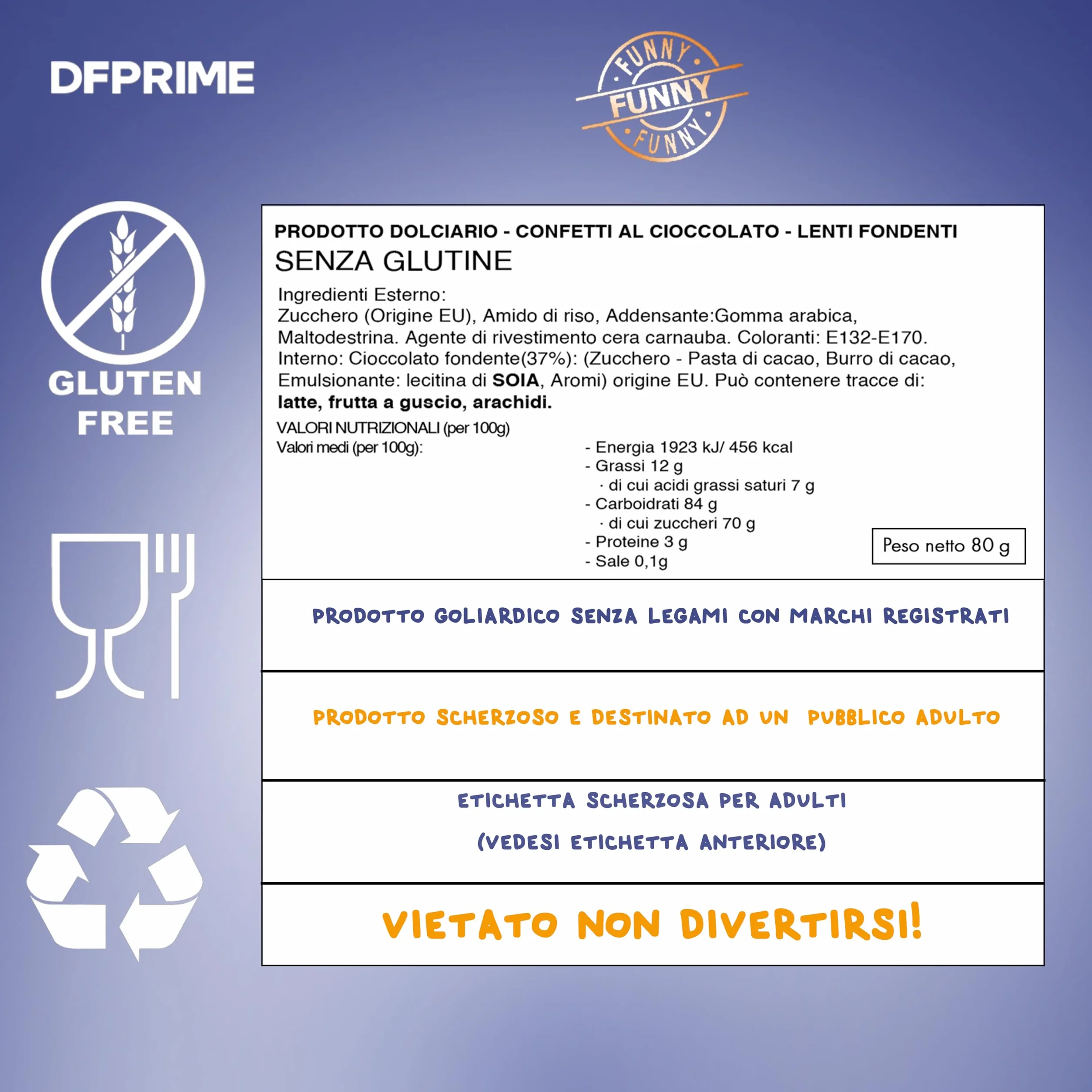 DUROX Compresse Blu 70 Anni – Scherzo Wiagras Goliardico per Uomo – Idea Regalo Divertente Compleanno 70 anni – Confetti Blu al Cioccolato – FANNE BUON USO