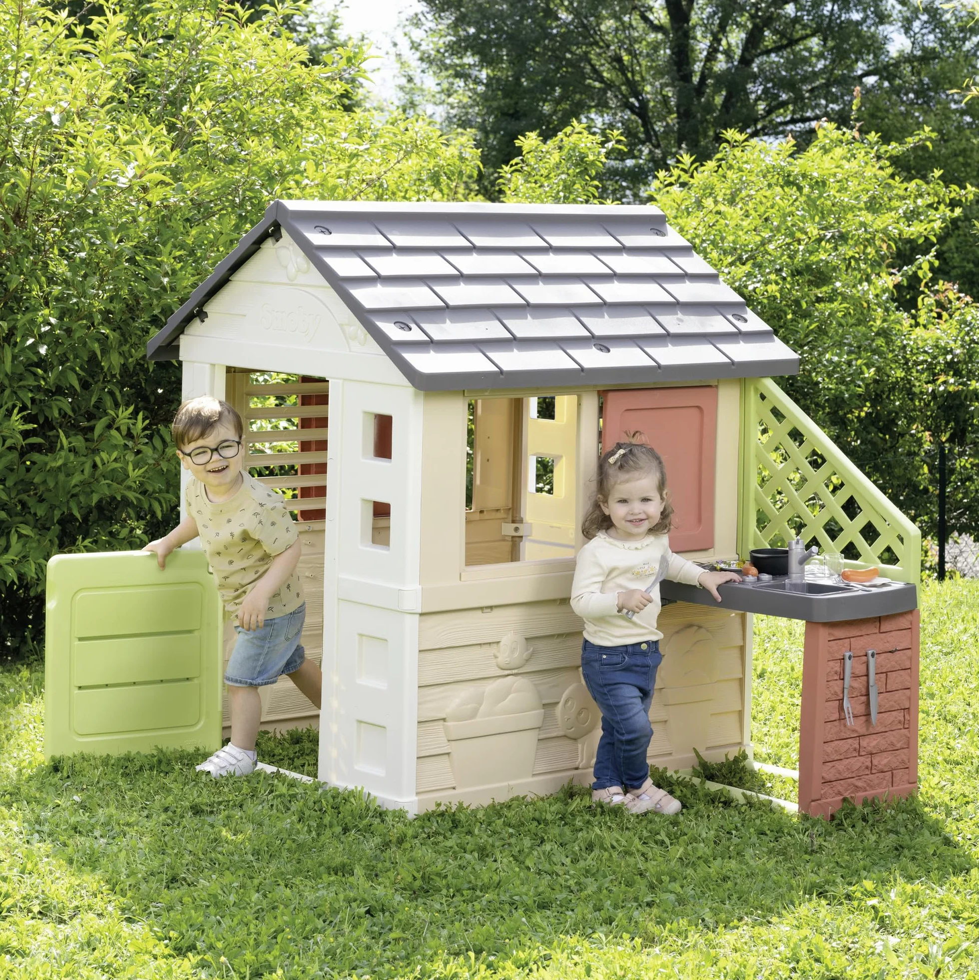 Smoby - Life Casetta Natura con cucina, dai 2 anni, con accessori, 7600810739