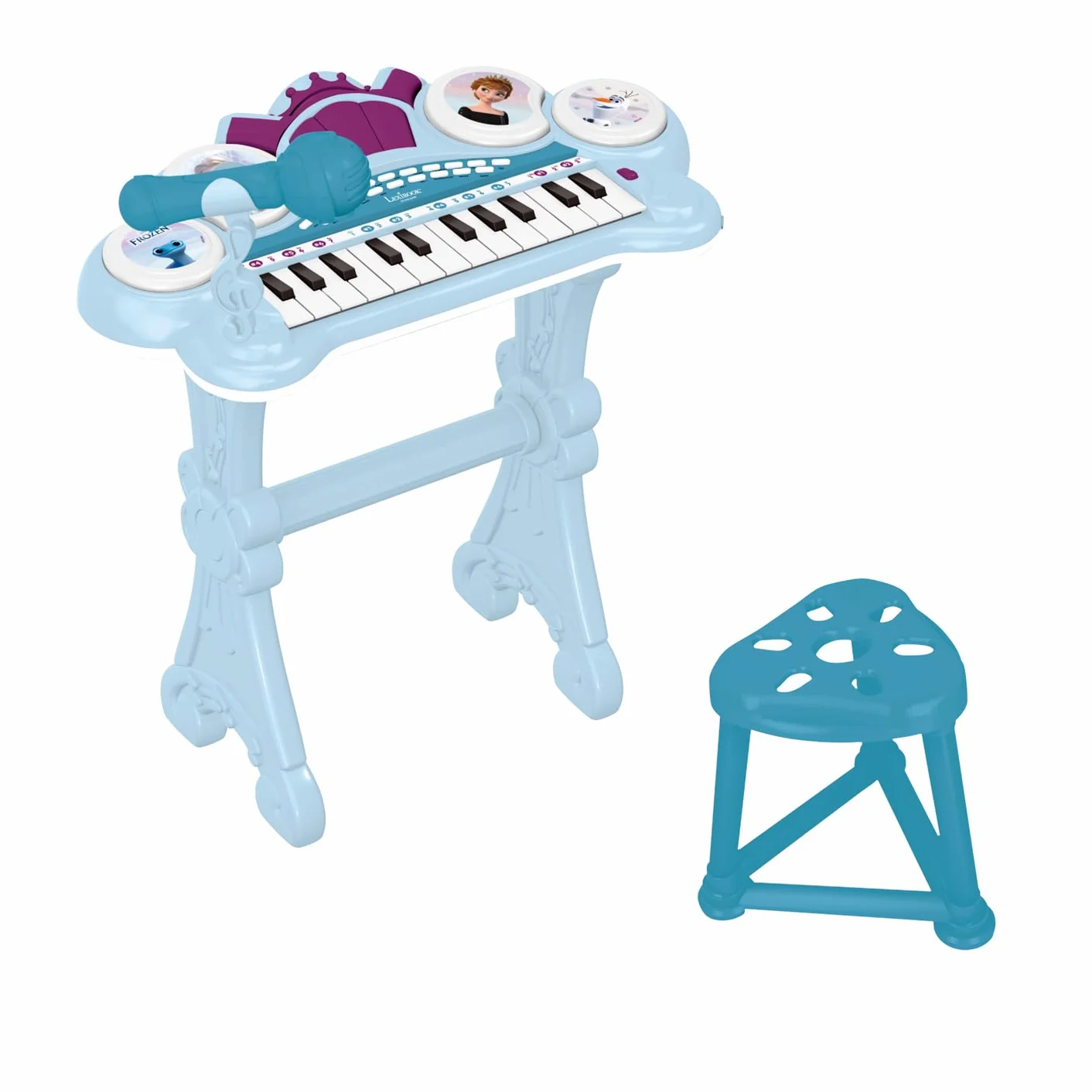 Lexibook Frozen Tastiera Elettronica, Sedile, Microfono, Lettore MP3, Effetti sonori, brani Demo, Viola/Blu, K707FZLXB