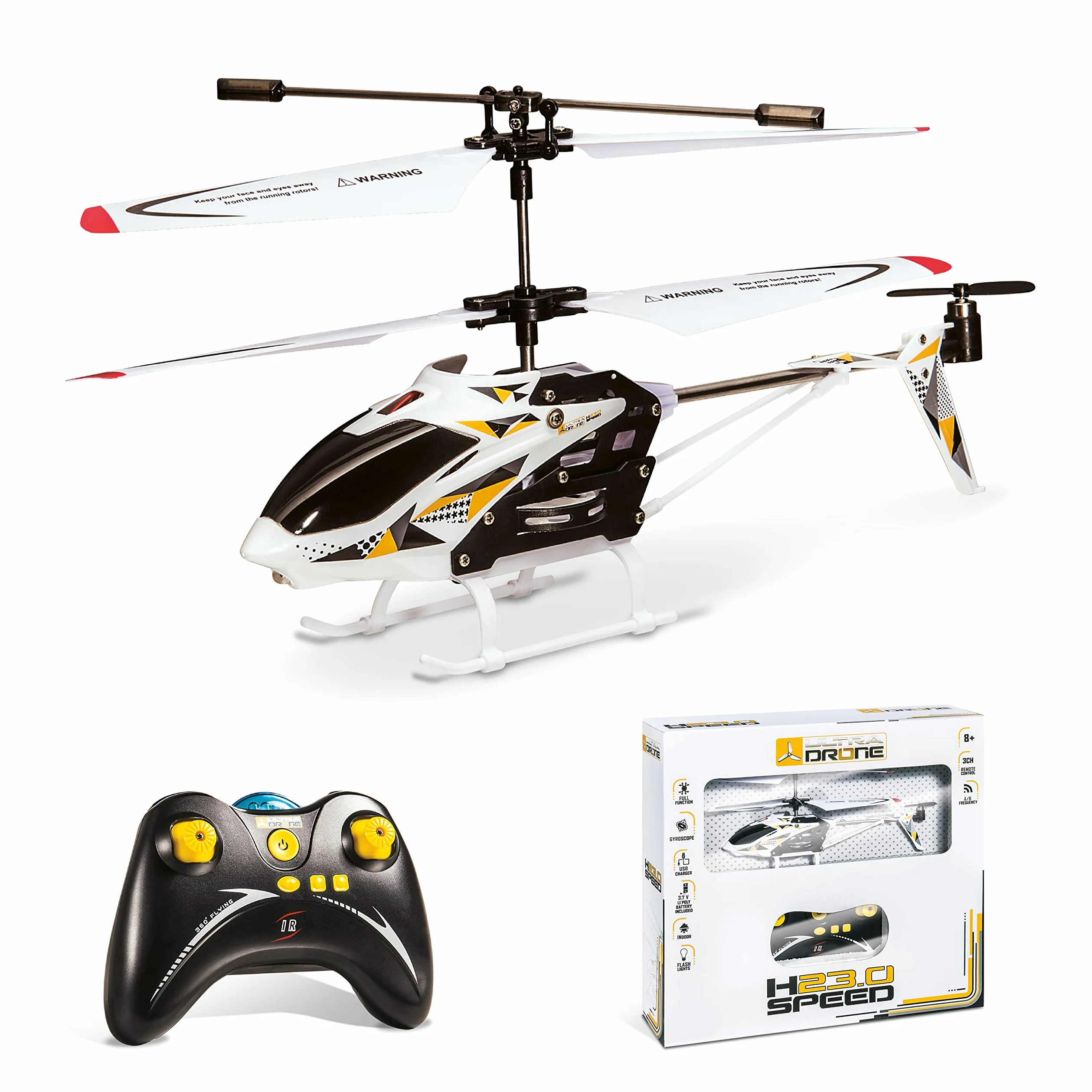 Mondo Motors - Elicottero H23.0 - SPEED Ultradrone Telecomandato a Raggi Infrarossi - Giroscopio Integrato - Alta Stabilità - 3 Canali - Resistente agli Urti - Regalo per Bambini - 63268