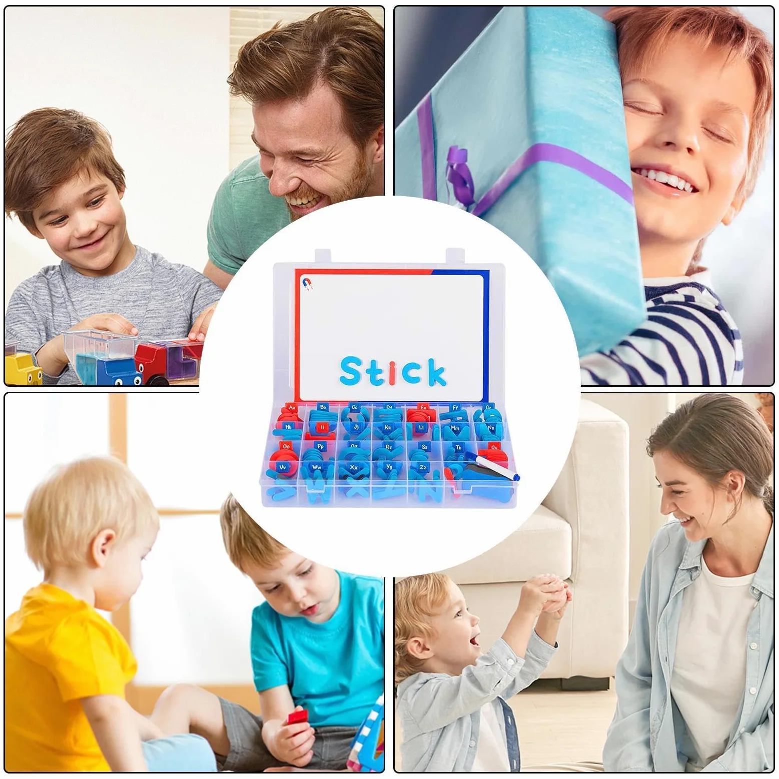 Magneti da frigo educativi, lettere magnetiche in classe Ragazze Lettere | Set di lettere magnetiche con lavagna magnetica su entrambi i lati, per ragazzi, ragazze, bambini