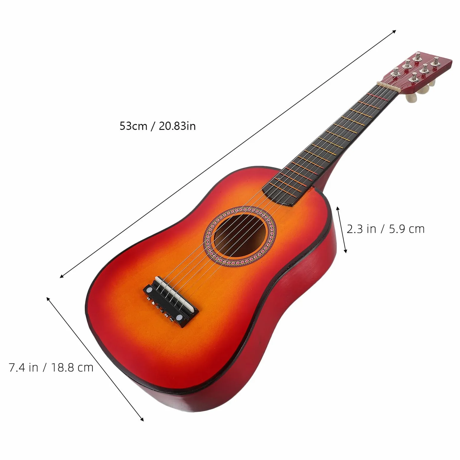 Folk Guitar Toy 21 Pollici in Legno per Principianti | Back To School Party, Chitarra Piccola per Ragazzo Ragazza, Giocattolo per Esercitarsi la Portatile Stile Casuale