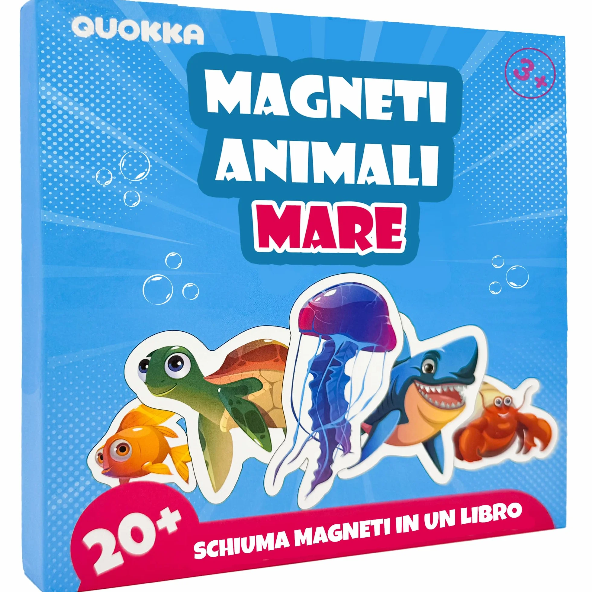 QUOKKA Gioco magnetico per bambini dai 2 ai 3 anni - Puzzle magnetico da oltre 20 pezzi per bambini piccoli in aereo - Giochi da viaggio con creature marine - Giocattoli educativi da viaggio - Magnete