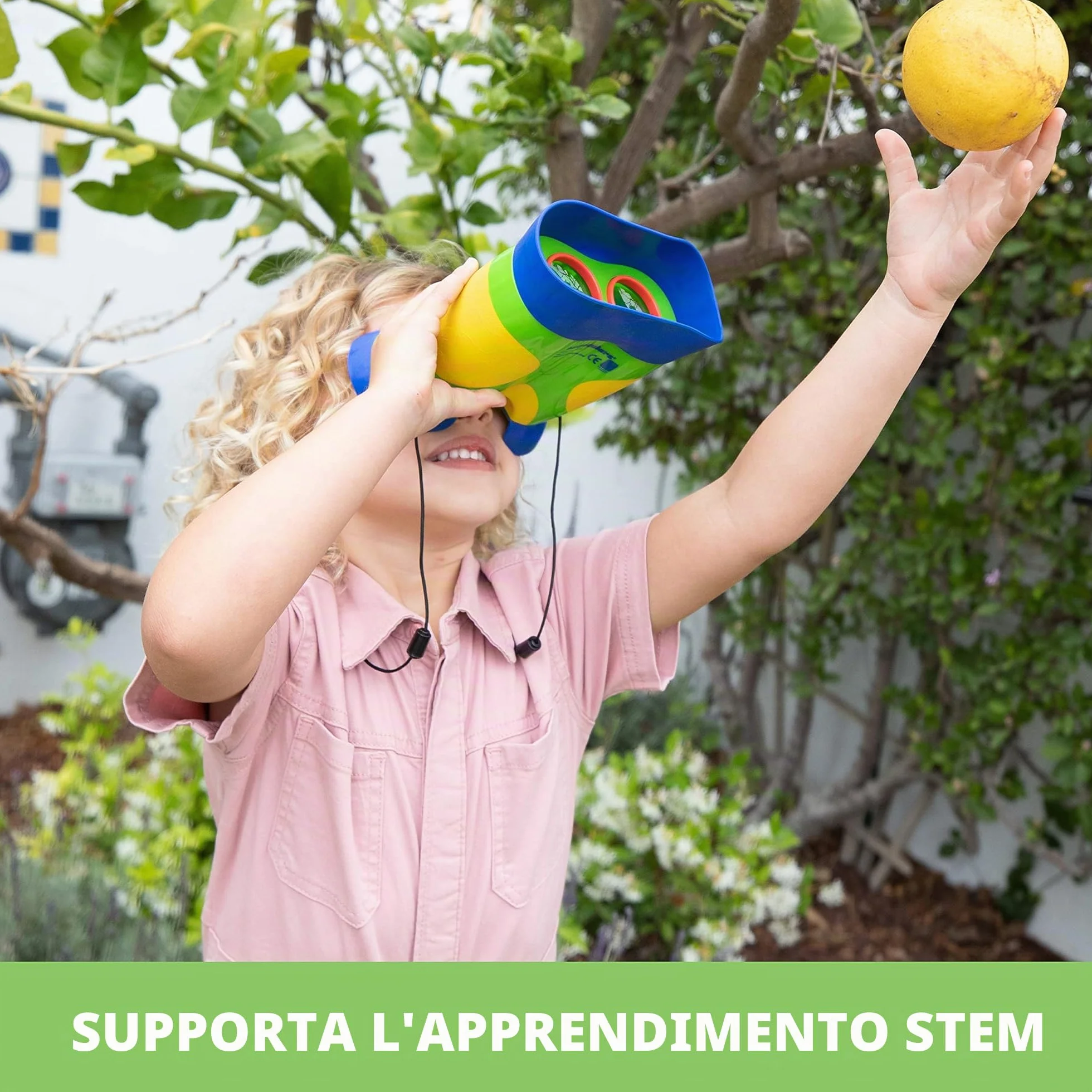 Learning Resources GeoSafari Jr. Kidnoculars – Binocolo Educativo per Bambini 3+, Senza Messa a Fuoco, Gioco da Esterno per Esplorazione e Osservazione della Natura