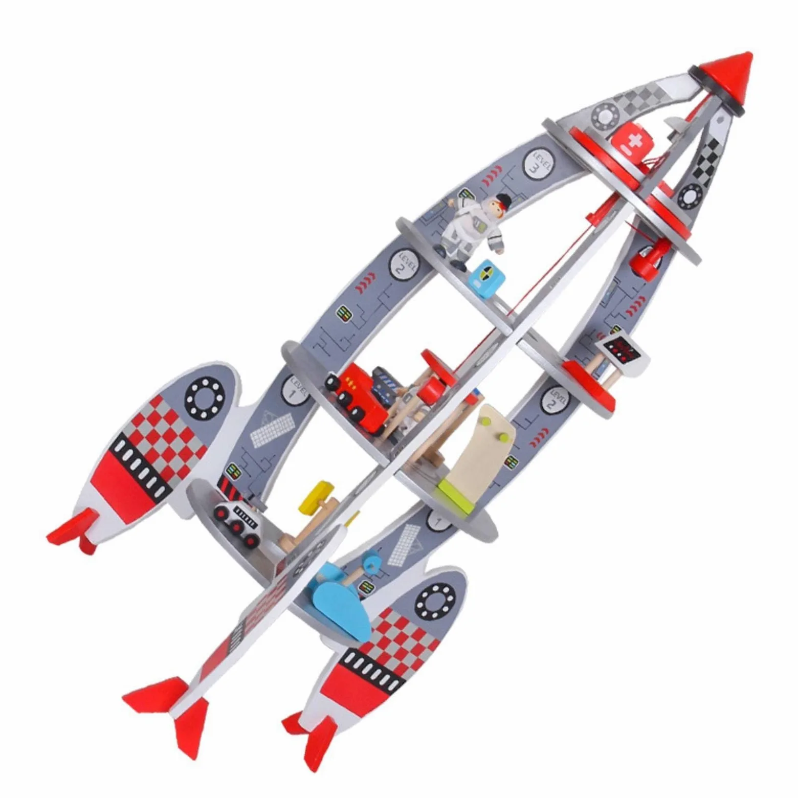 Modello Astronave Giocattolo Set Costruzione Razzo Navicella Spaziale Legno Educativo Manuale STEM con Pezzi Rimovibili Adatto per Gioco Bambini Laboratorio Scolastico Regalo Casa