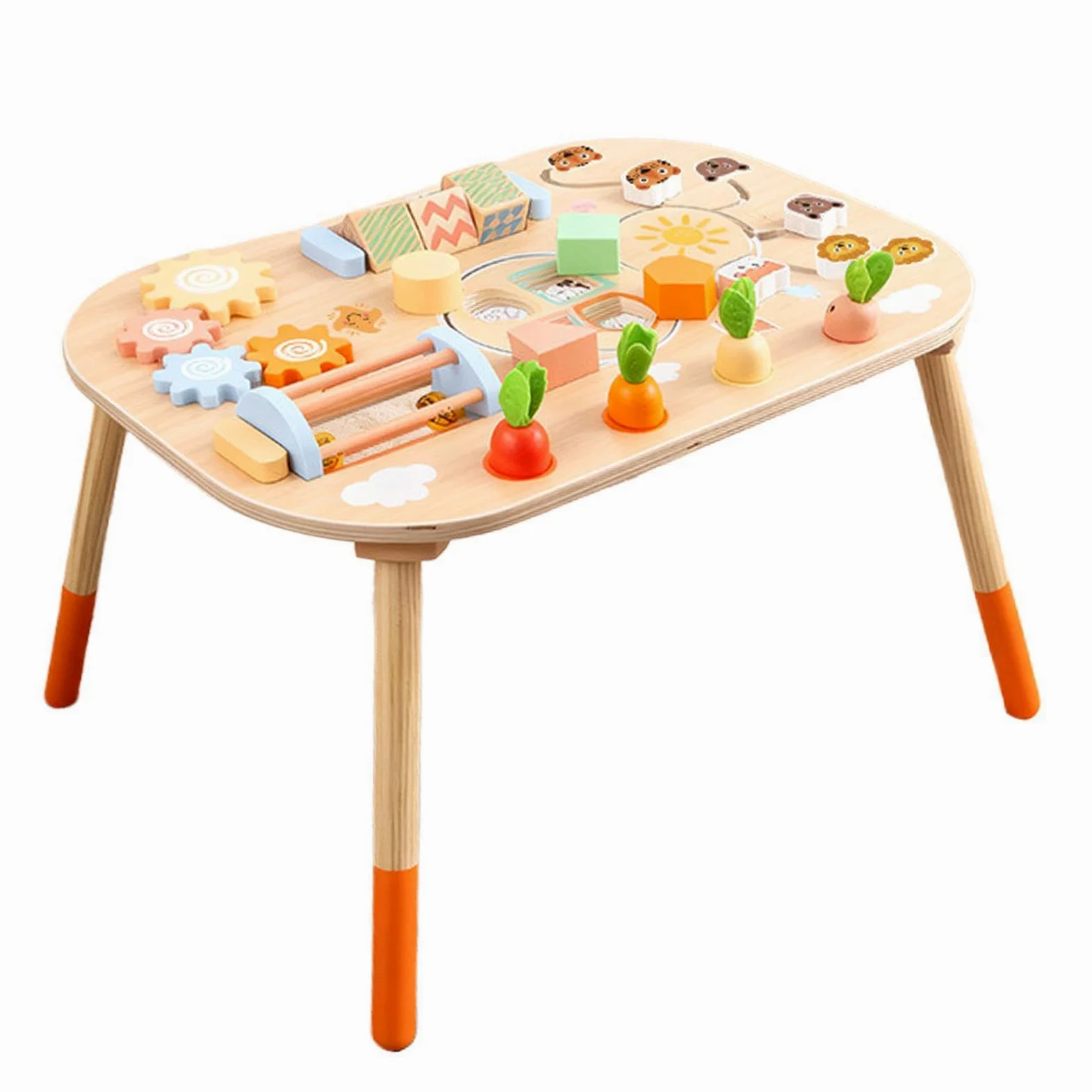 Tavolo attività per bambini Interattivo Di Apprendimento Precoce | Centro Attività Tavolo In Legno per i Bambini e le Bambine Piccoli da 1 a 3 Anni, Regalo di Compleanno per Nonni e l'Asilo