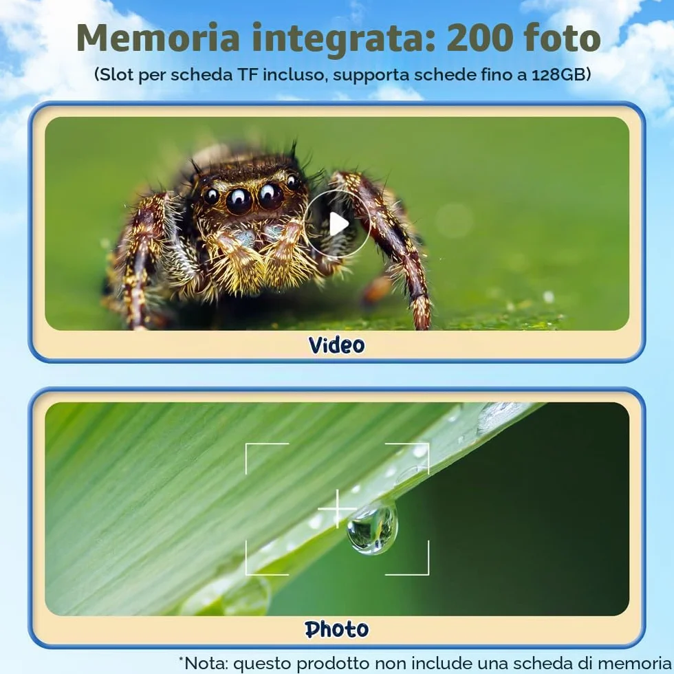 2 in 1 Microscopio Bambini e Telescopio, Temodu Microscopio Digitale da 2.0‘’, Elettronico Portatile Telescopio 10X con 8 luci LED, può essere utilizzato come regalo di compleanno o di Natale (Blue)