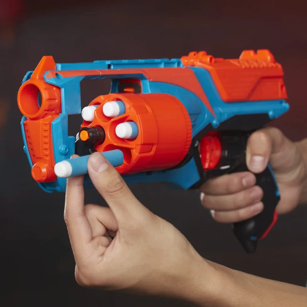 Hasbro Nerf Elite, Strongarm Orange, Blaster Giocattolo, Per Bambini e Bambine da 8 Anni in Su, Ottima Idea Regalo, Include 6 Dardi Nerf Elite, Blu e Arancione, Esclusiva Amazon