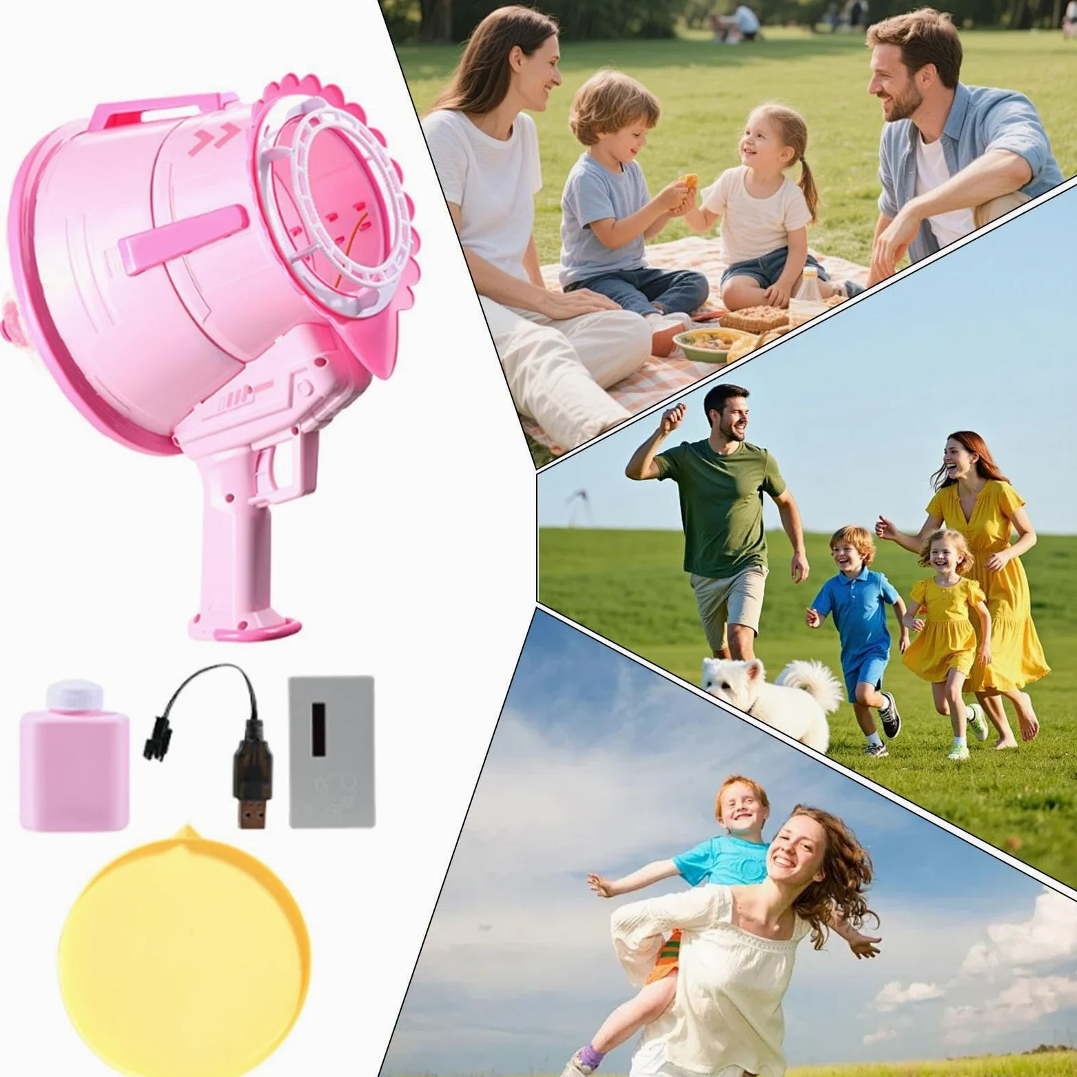 Macchina Bolle Giocattolo da Giardino Portatile | Macchina Bolle Per Bambini E Bambine Feste Di Compleanno E Vacanze Giardino Spiaggia Estivi Picnic Area Giochi
