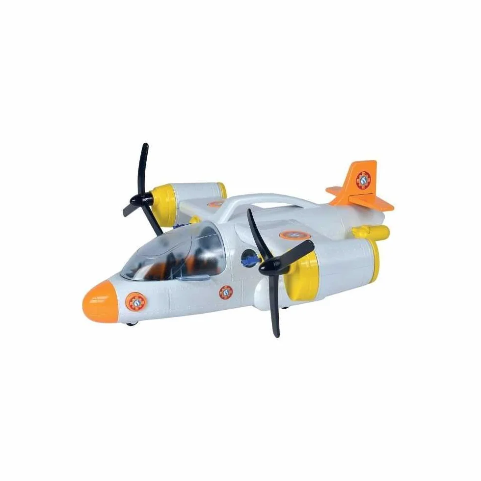 Simba Sam il pompiere aereo di soccorso, 109252615038, +3 anni, cm 42, con funzione lanciatore, con luci e suoni, verricello, portellone