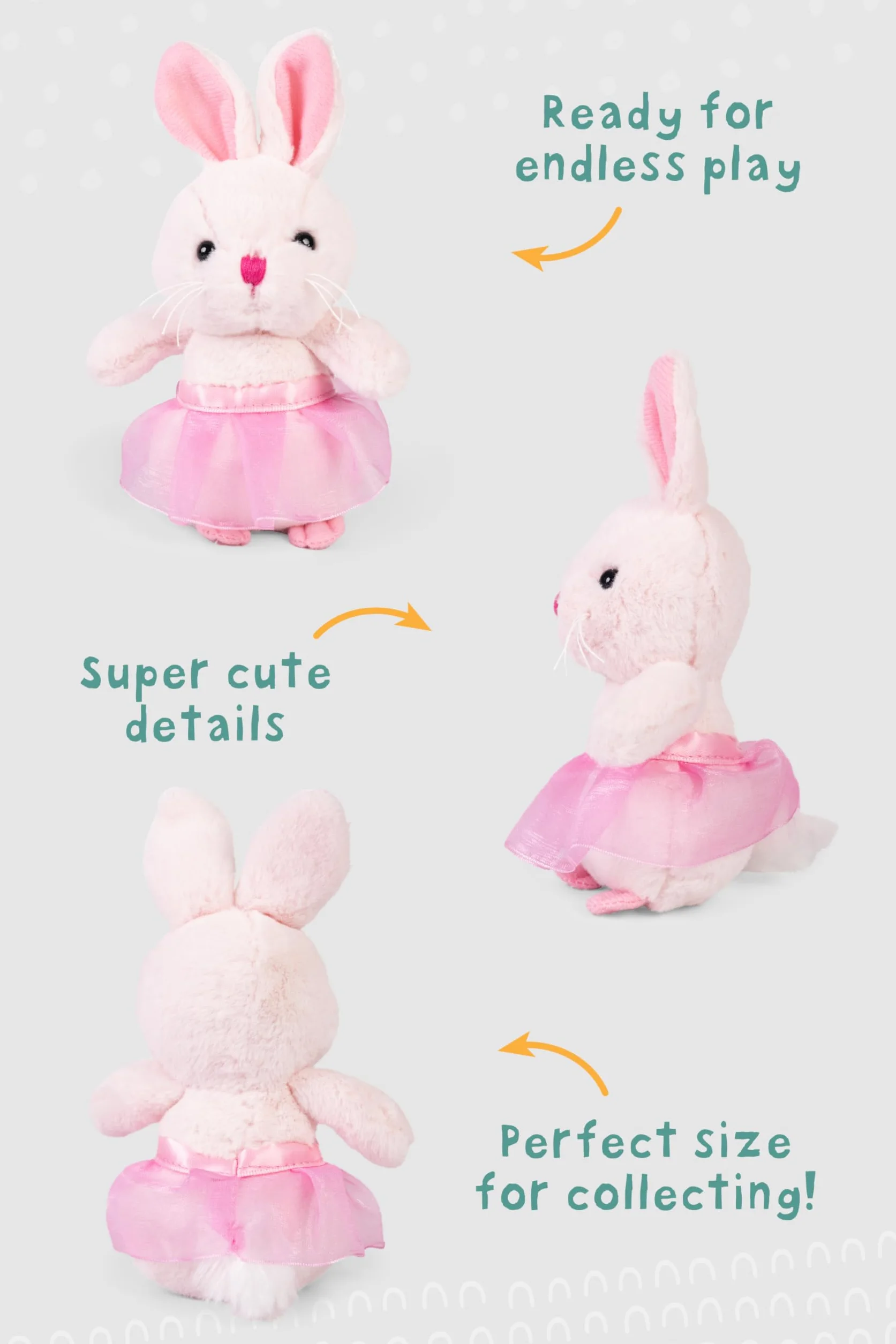 Little Living Nature Coniglietto Rosa in Tutu Peluche – Giocattolo di Stoffa per Bambini e Adulti, Giocattolo Morbido e Coccoloso