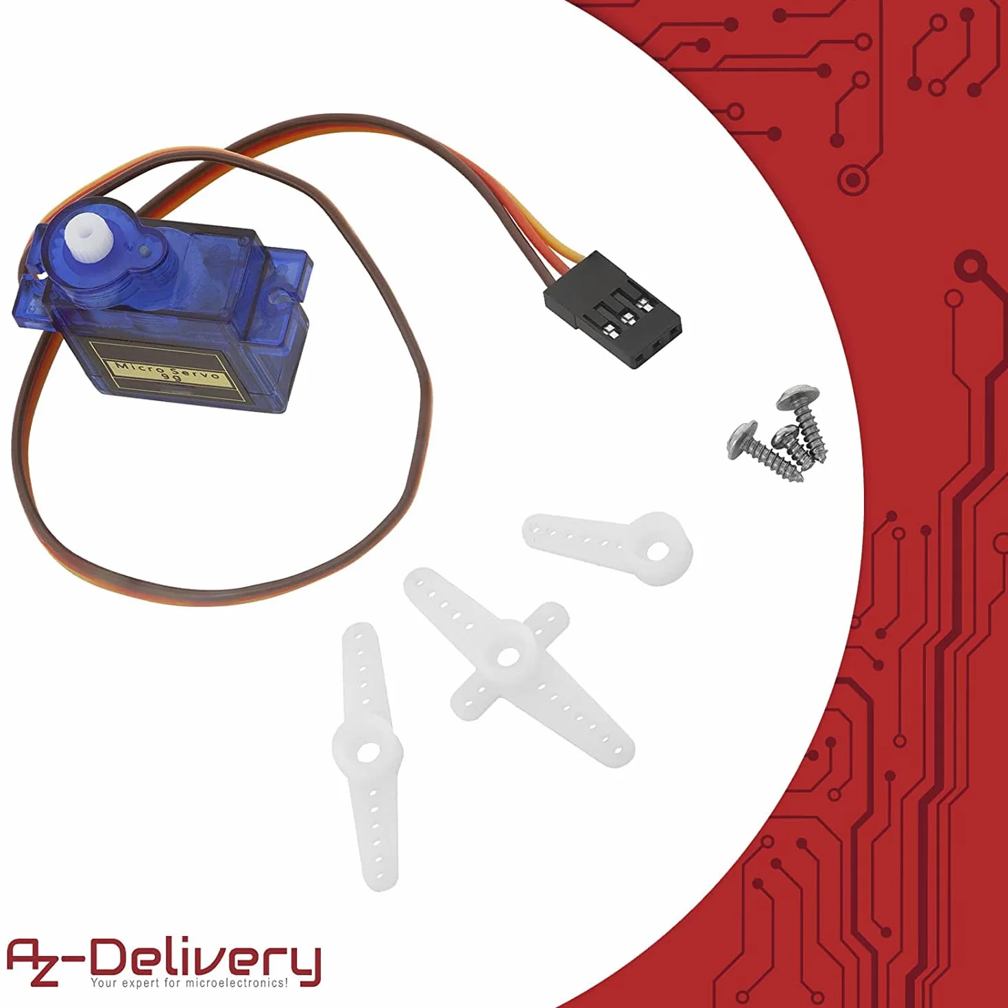 AZDelivery 3 x Micro Servo compatibile con SG90 Servomotore 9G RC per Robot Elicottero Aereo compatibile con Arduino incluso un E-Book!