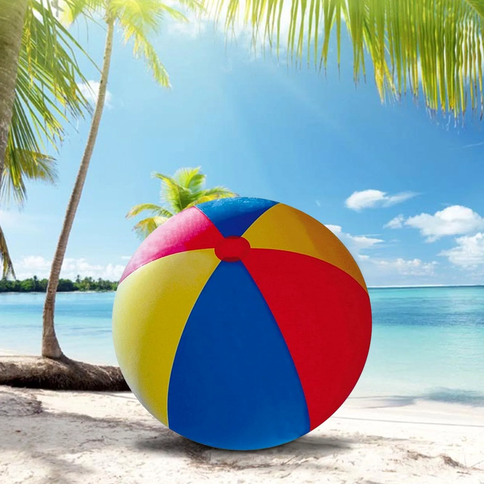 Pallone da Spiaggia Gonfiabile, Gioco da Giardino, Giocattolo Acquatico Estivo, Enorme, Pieghevole, Facile da Trasportare, Divertimento All'aperto, 120 cm