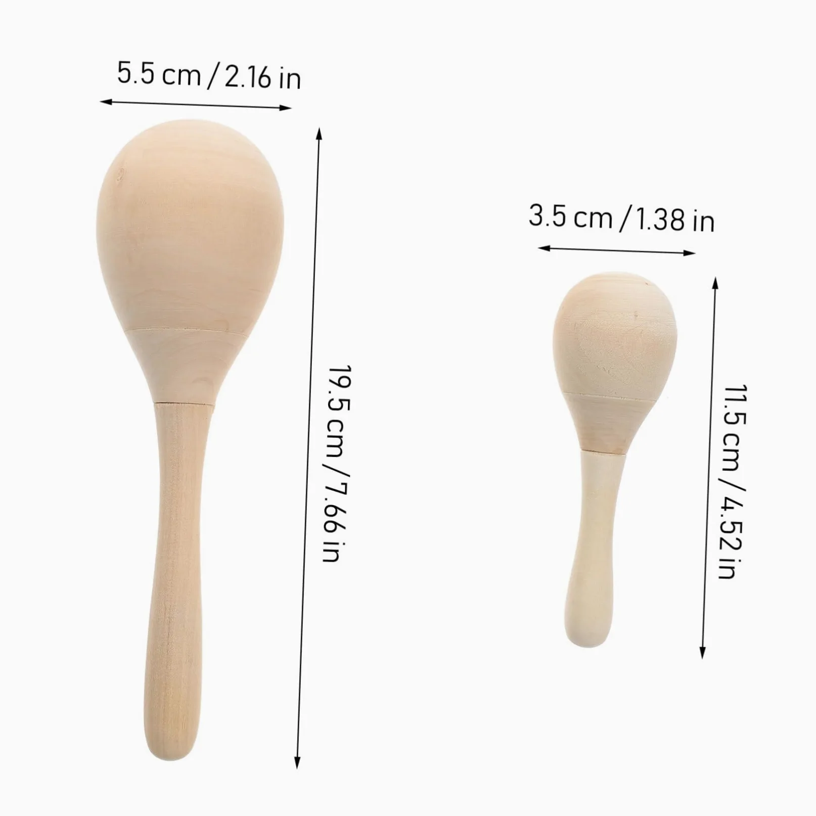 BESPORTBLE Maracas 12 Pezzi in Legno da Colorare per Ragazzo Ragazza Strumento Musicale Creativo per Sviluppo Abilità Manuali e Disegno , per Scuola e Feste