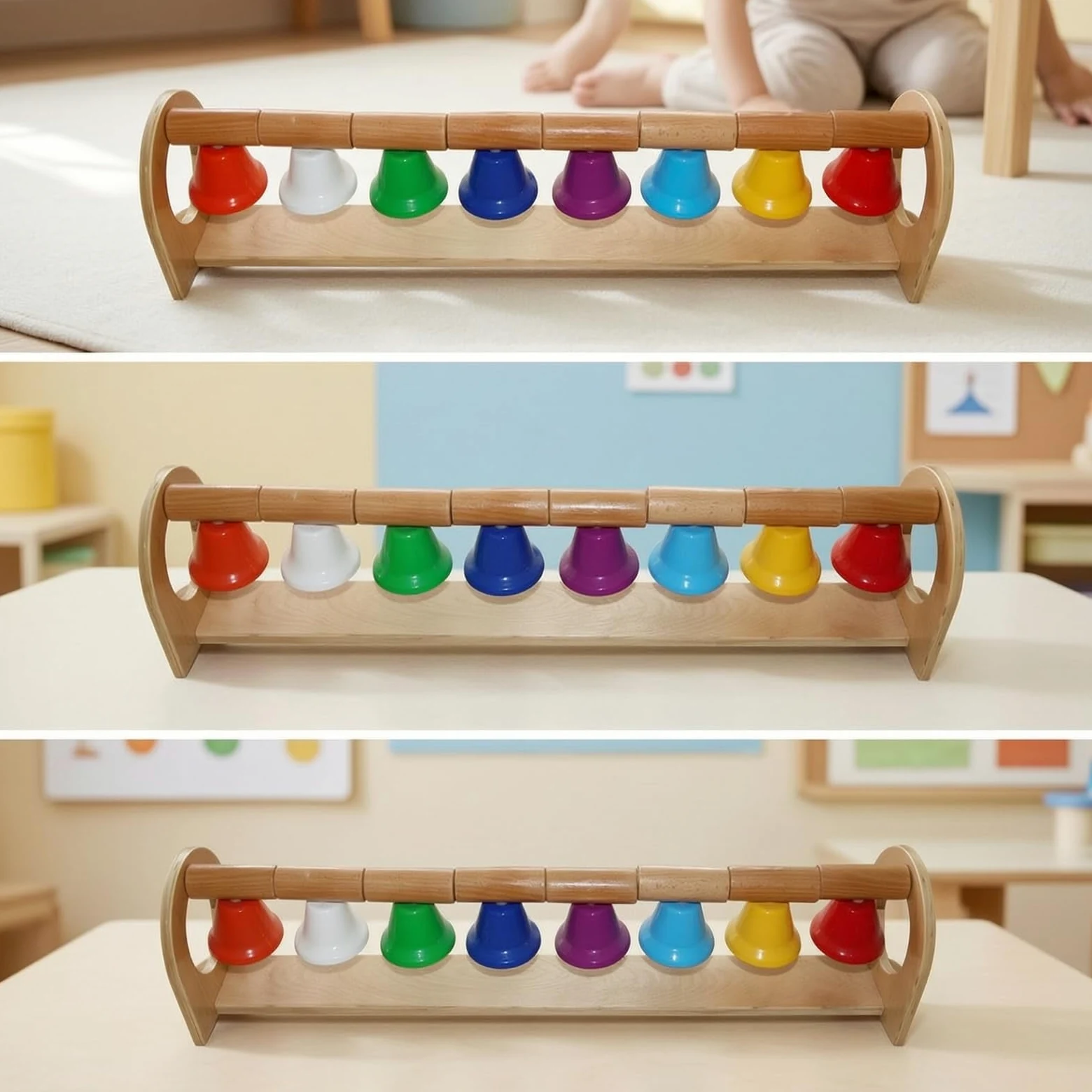 Harilla Giocattolo Musicale Bambini Xilofono Percussioni Legno Metallofono Strumento Educativo per Coordinazione Occhio Mano E Pratica Del Battito Base Stabile Adatto a Asilo Aula Casa