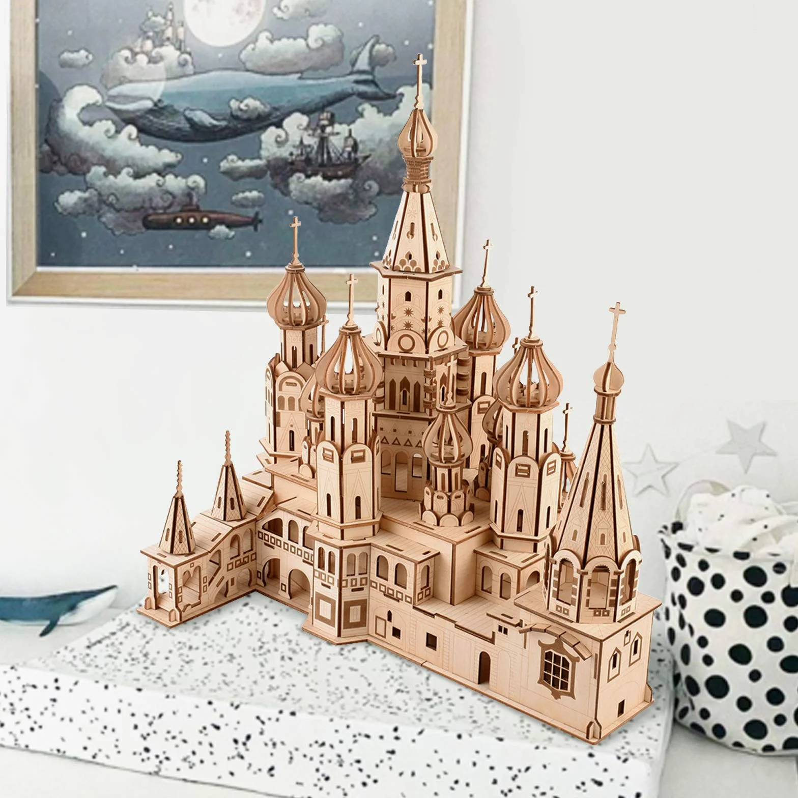 GuDoQi Puzzle 3D Legno, Modellini Cattedrale di San Basilio da Costruire, Costruzioni Legno, Kit Fai da Te Creativo per Modellismo Architettura, Idee Regalo Uomo e Donna, Passatempi per Adulti
