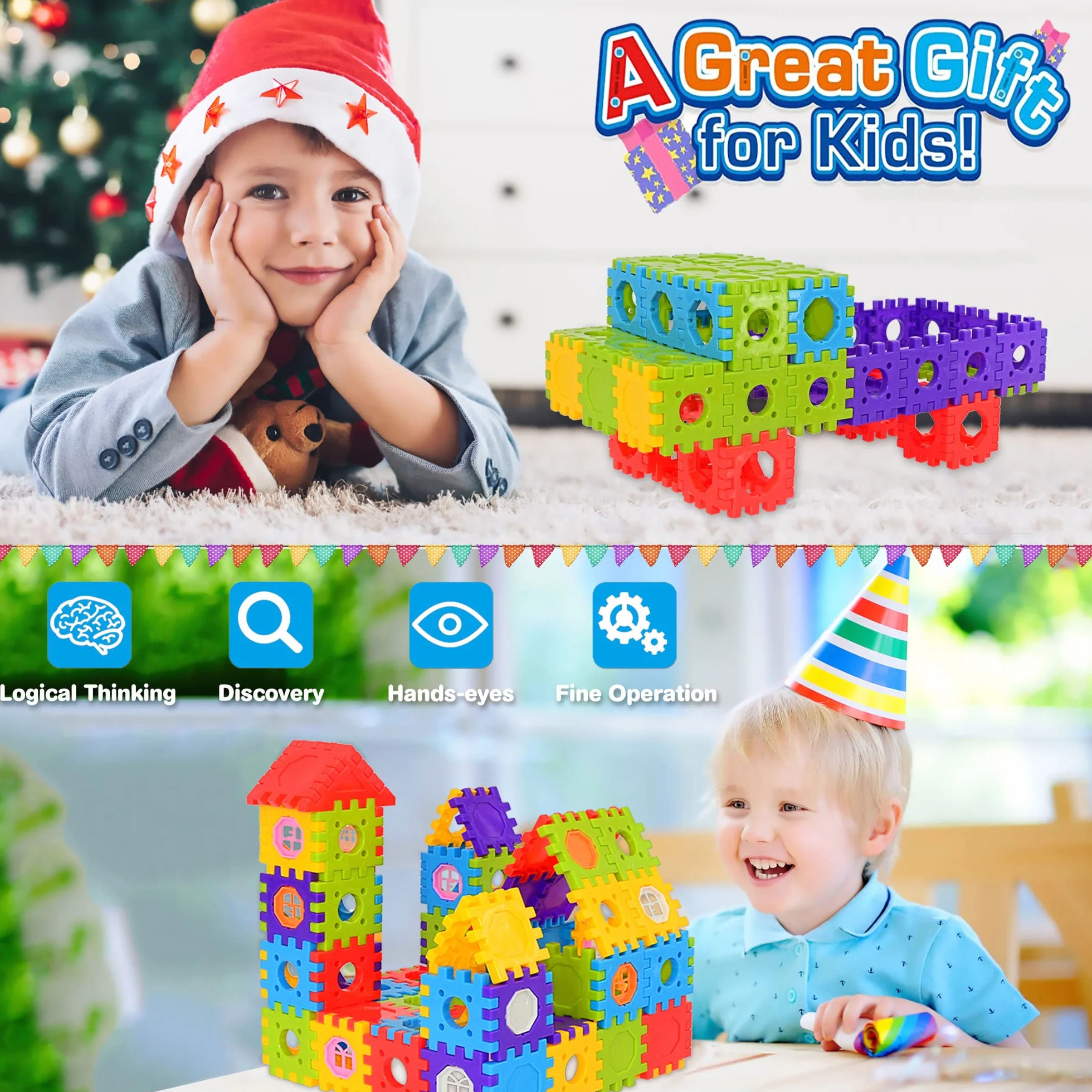 Blocchi da costruzione per bambini piccoli 160 pezzi Jumbo Toy Building Kits -Giocattoli STEM ad incastro