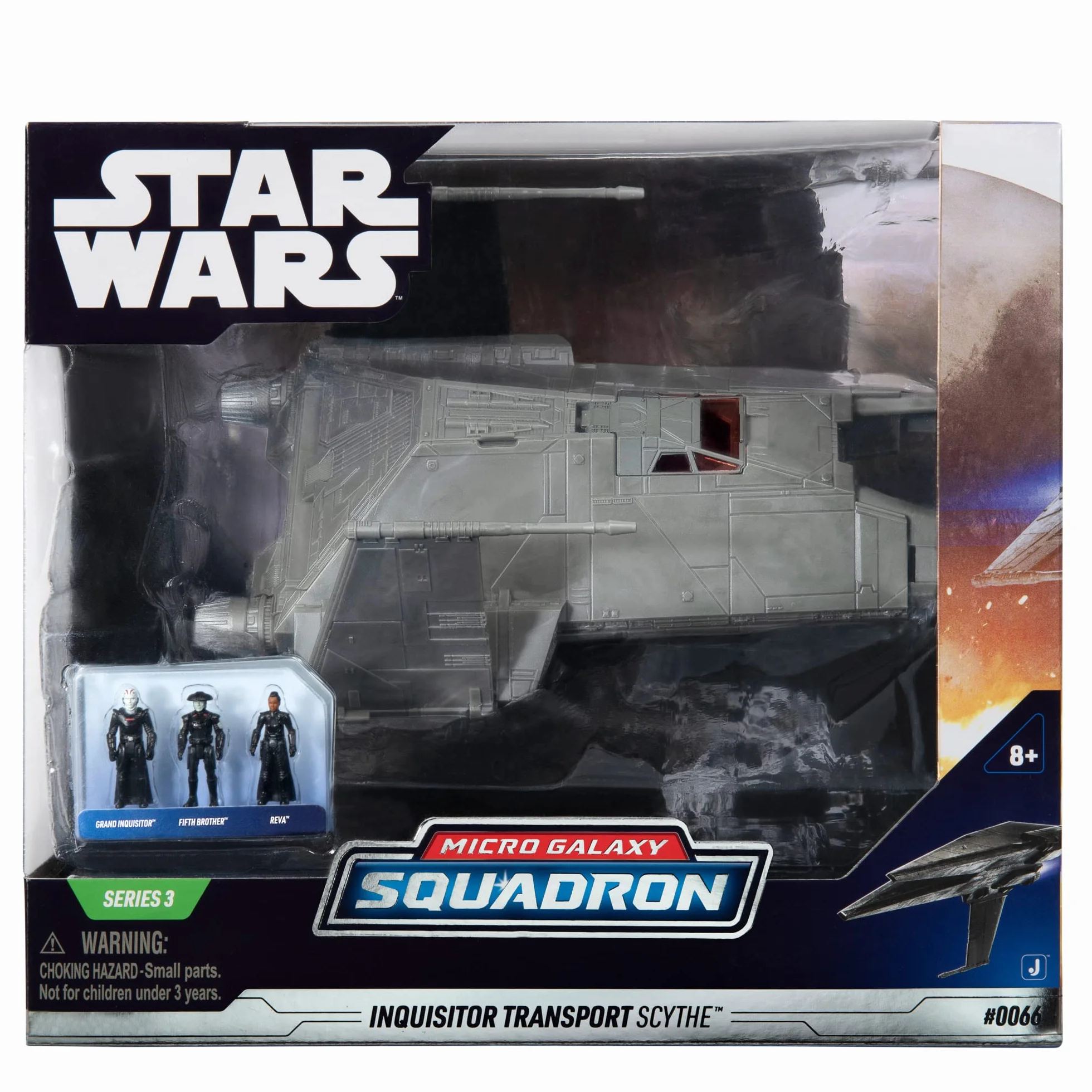 Star Wars Micro Galaxy Squadron Inquisitor Transport Falce, veicolo di classe Starship da 17,8 cm, con tre accessori da 2,5 cm