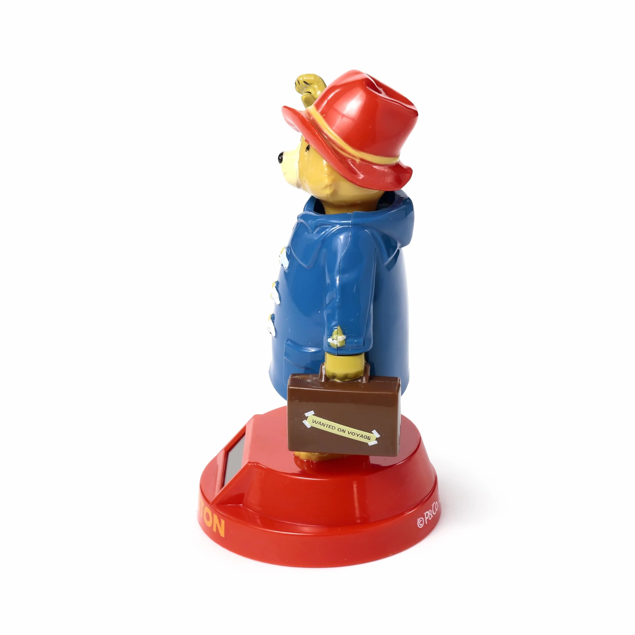 Puckator Solar Pal di Orso Paddington - Statuetta Ballerina ad Energia Solare, Cappotto blu, Base Rossa, Licenza Ufficiale