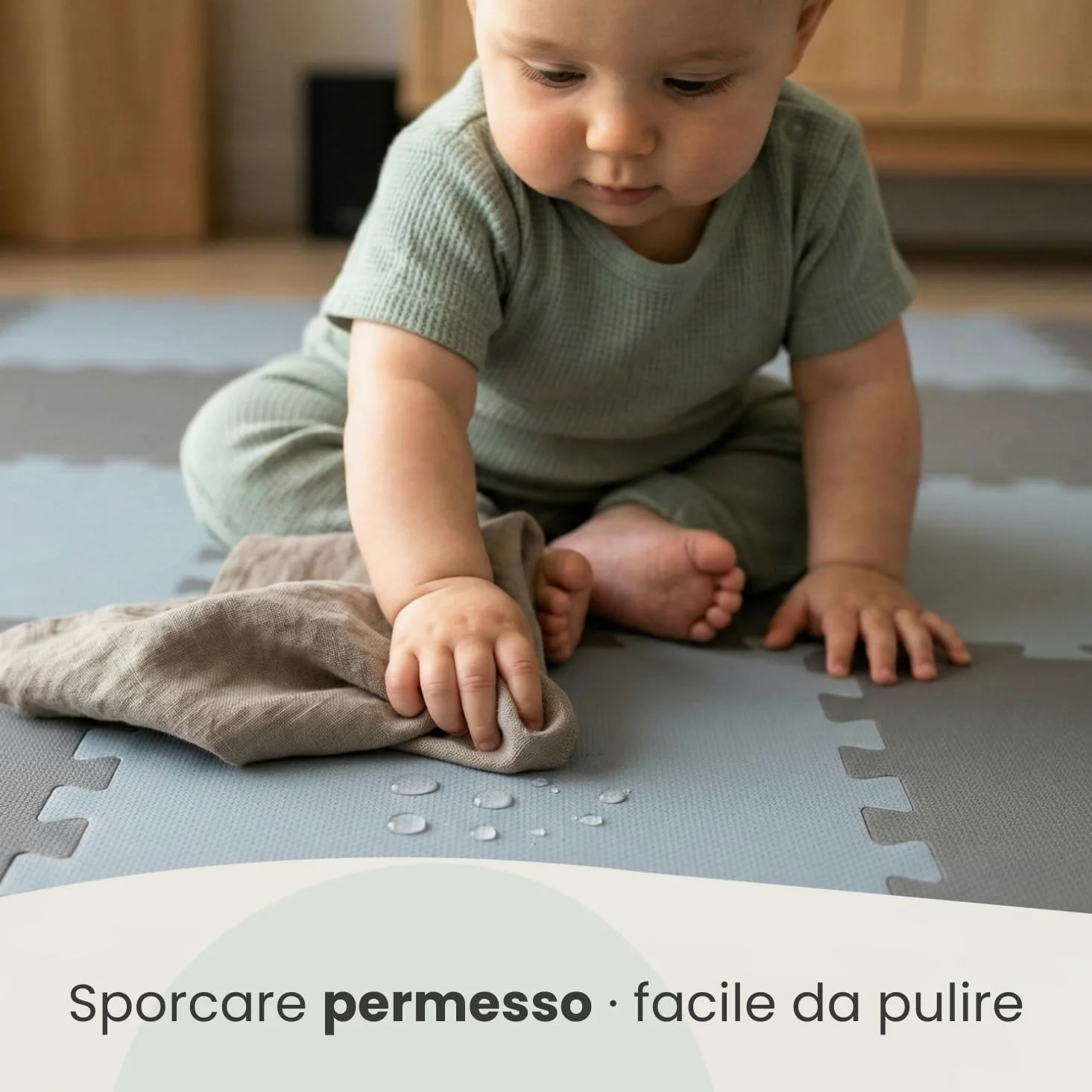 LittleTom 18 Pezzi Tappeto Puzzle per Bambini - Certificato TÜV - Piastrelle EVA con Bordi 30x30 cm - Pavimento Morbido e Antiscivolo - Superficie Puzzle Protettiva per la Cameretta e Gioco a Terra