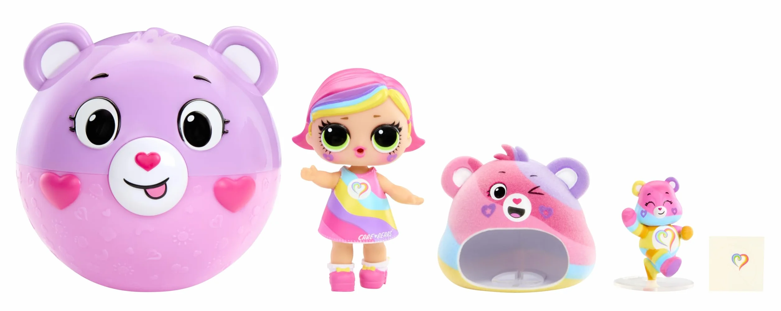 L.O.L. Surprise! Loves Care Bears Tots - Include 1 Bambola, Fornita con Abiti e Accessori, Palla a Forma di Orsetto, Confezione Cieca, Colleziona Tutte e 6 le Bambole