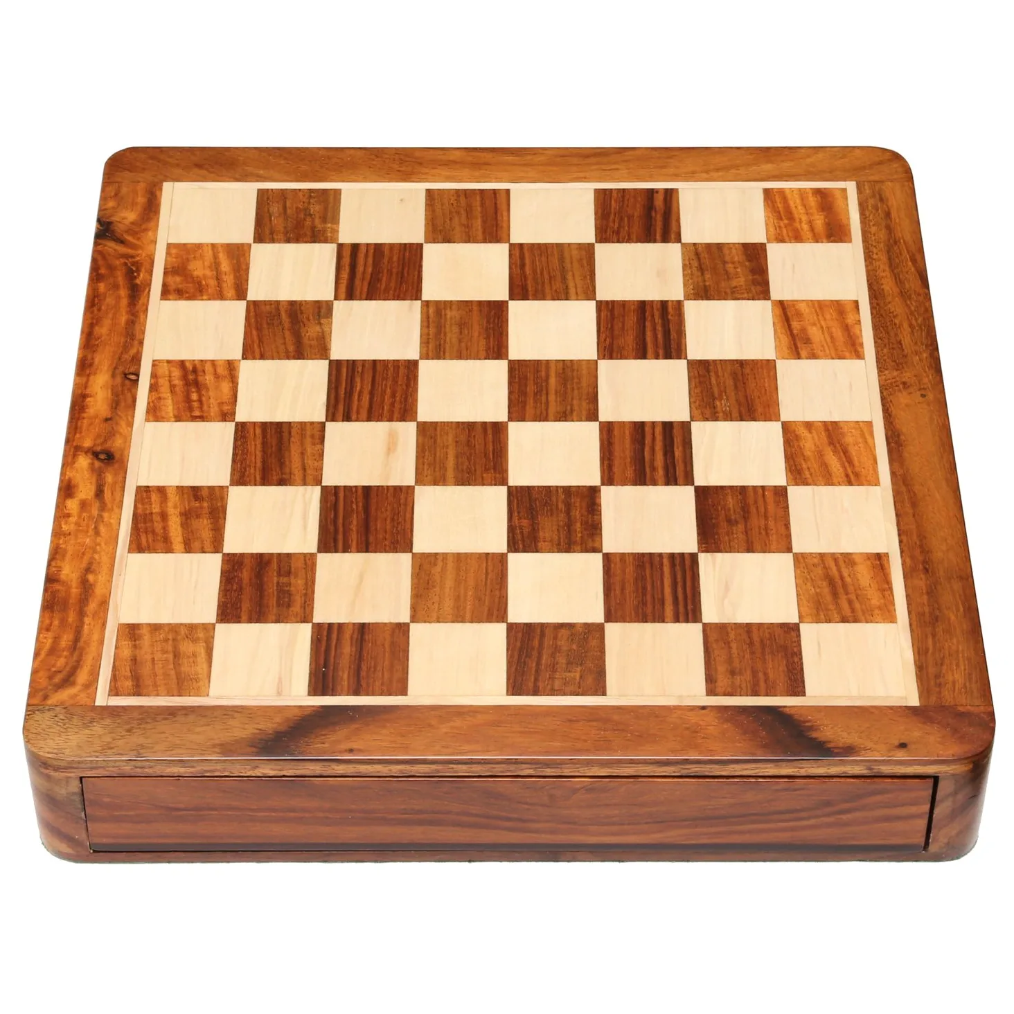 Scacchi magnetici in legno con cassetto portaoggetti | Scacchiera da viaggio Set da gioco con scacchiera (12x12 pollici)