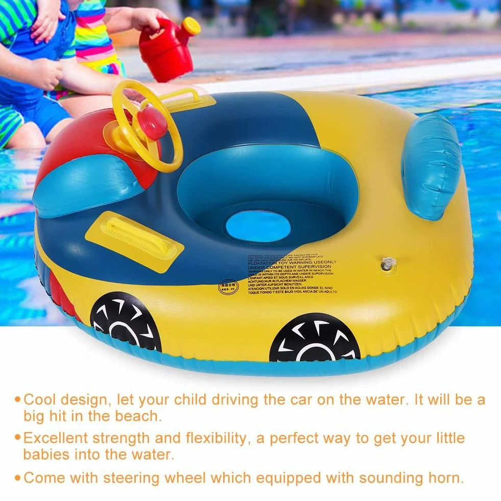 Bambino Anello Nuoto Boa Bambino Piscina con Volante Barca Gonfiabile Bambino Sedile Piscina Anello di Nuoto Galleggiante per Bambino Piscina Galleggiante Bambino Sedile Bagno per 1-5 Anni Bambini
