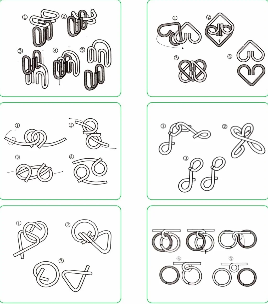24 Pezzi Metallo Rompicapo Set, Puzzle Giocattolo Educativo IQ Test per Adulti