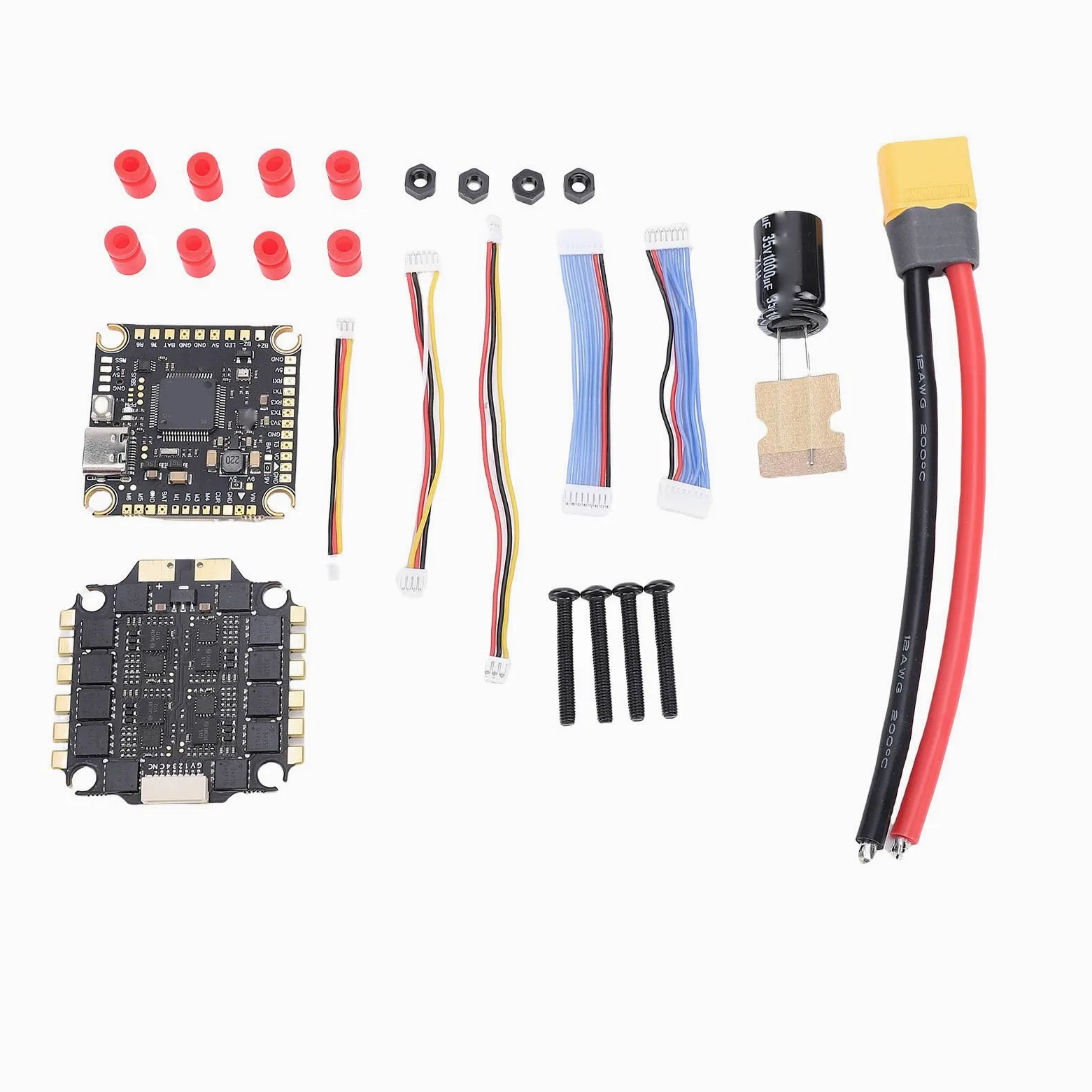 Diyeeni F405 V3S PLUS Flight Controller 55A Drone ESC Board con Ricevitore | Dissipatori di calore CNC, condensatori a bassa , protezione TVS, aggiornamento firmware wireless, per assemblaggio di