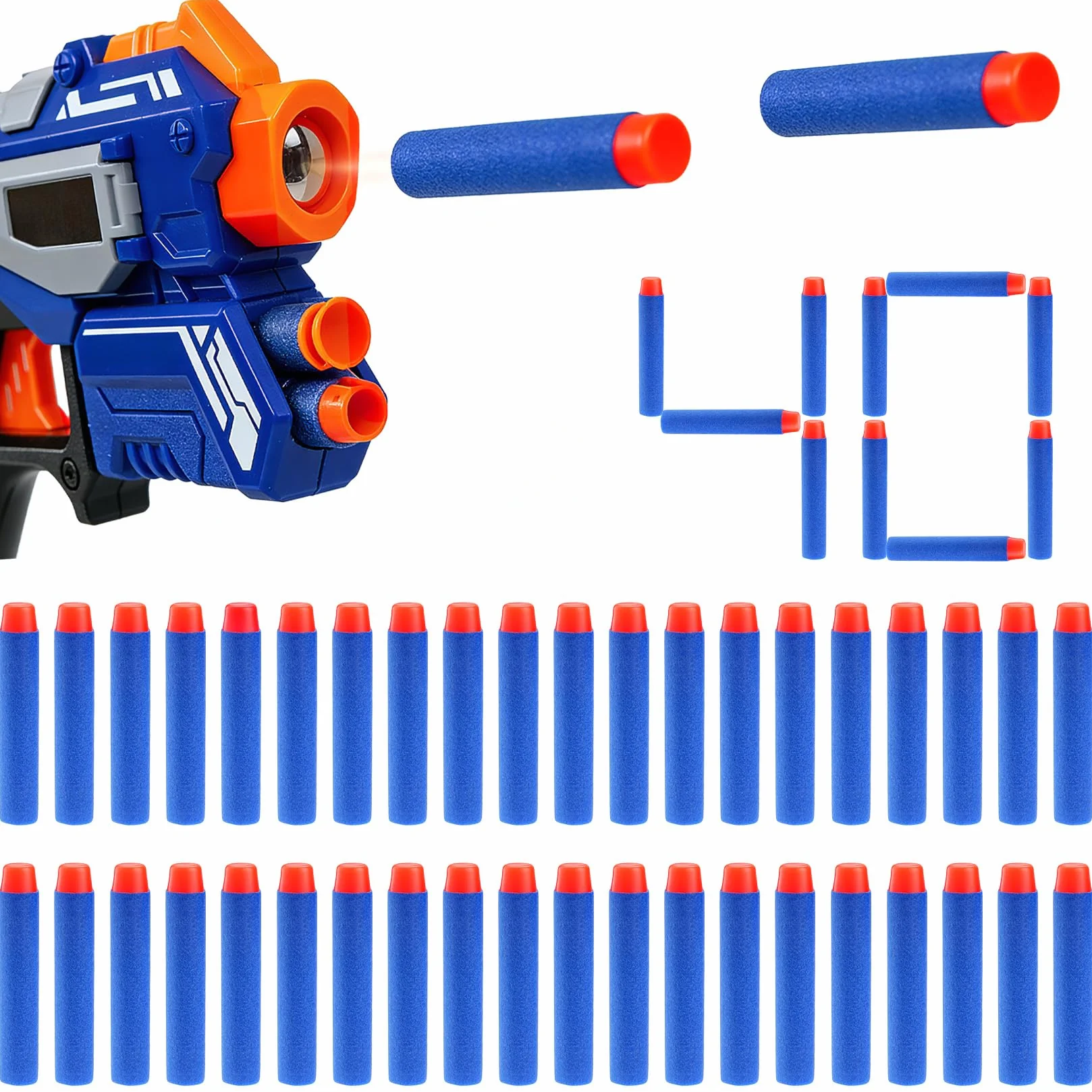 Set di Ricarica Dardi in Schiuma per Nerf N-Strike Elite Series Blaster, 40 Pezzi