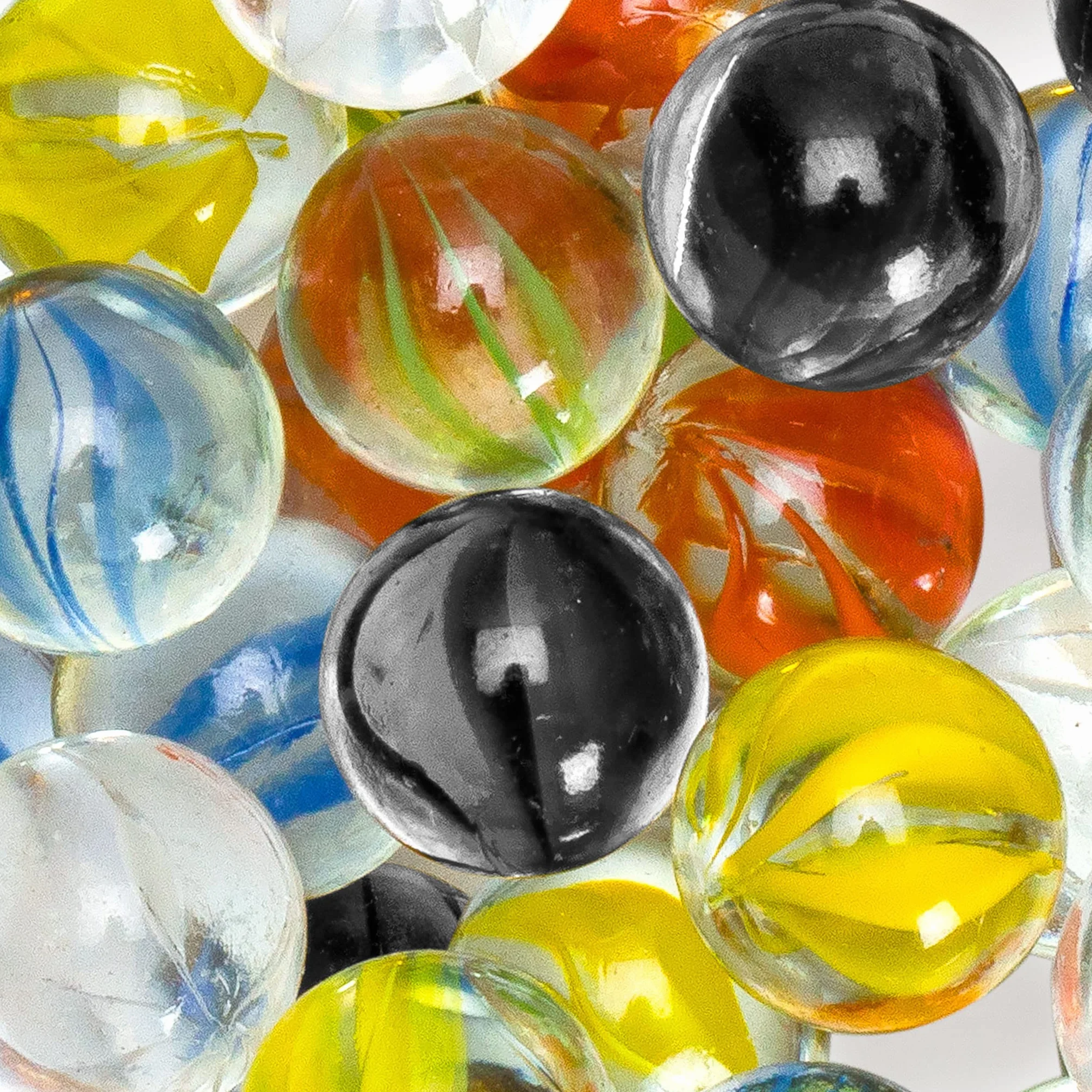 Yellow Mountain Imports Dama Cinese Set Biglie di Vetro Traslucide 60 Pz 14 mm Stile Petalo