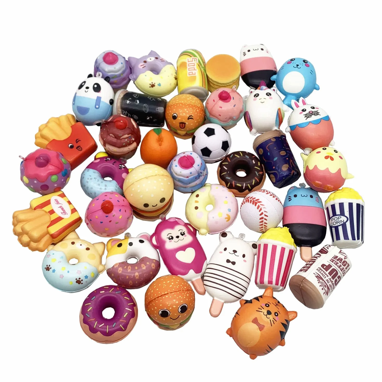 30 Assortiti Squishy Antistress Kawaii Giocattolo Stress Relief Slow Rising Gadget Ball