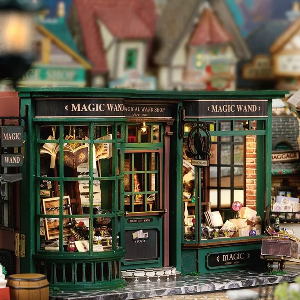 Magic Shop - Casa delle bambole con copertura antipolvere, kit di mobili per la casa delle bambole in miniatura, scala 1:24, regalo creativo per bambini, adolescenti, regalo di compleanno