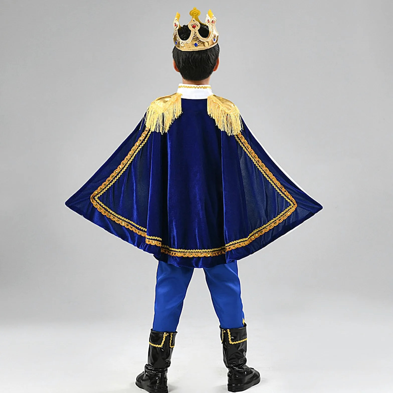 Costume da Re per Bambini Costume Reale Medievale di Halloween con Mantello | Vestito Da Festa E Di Ruolo per Bambini Festa Carnevale Uso Quotidiano Foto di Scena Oggetti di Scena Celebraz