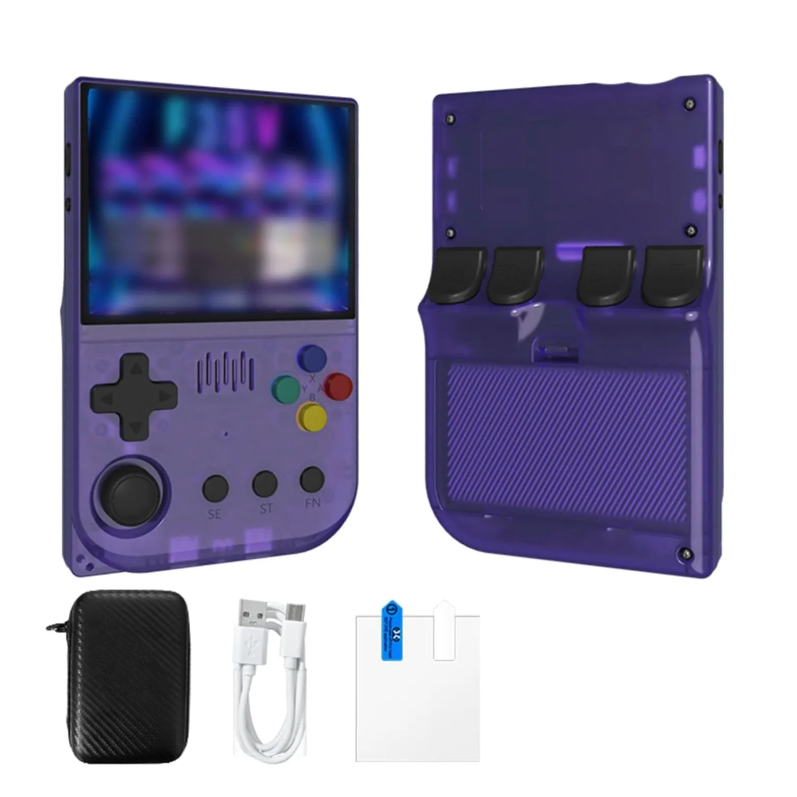 Console di gioco portatile retrò con oltre 20.000 giochi classici, portatile per mini player in ABS, design compatto 13 x 6 x 3 cm, per viaggi e divertimento nostalgico, nero (viola)