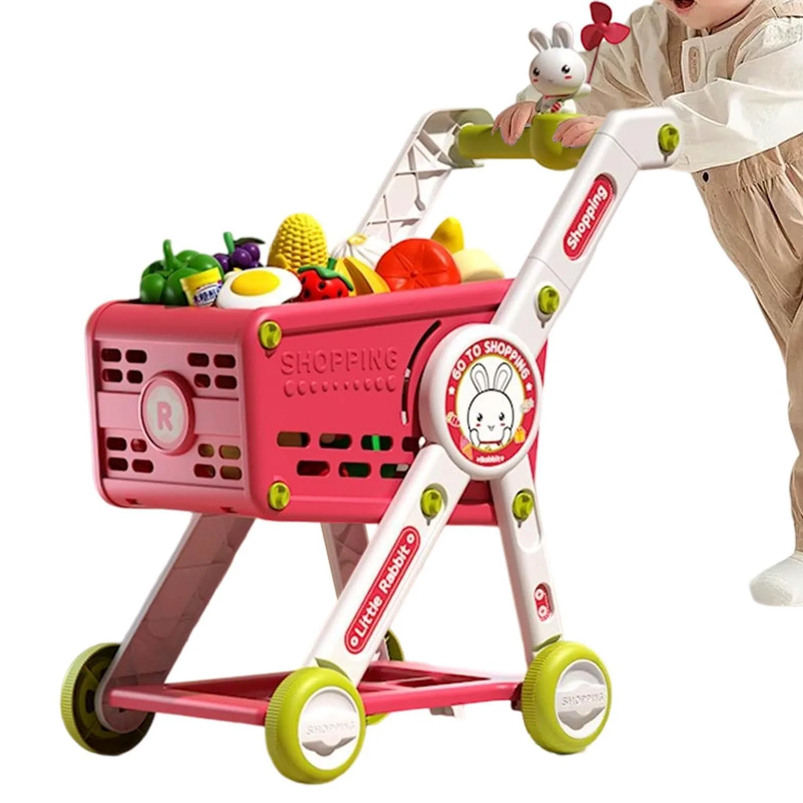Carrello Spesa Bambini Cucina Finti Educativi Interattivi | Carrello Spesa Giocattolo Con Cibo Finto Carrello Ruolo per Maschi Femmine Prescolari Vacanze Compleanni Bambini