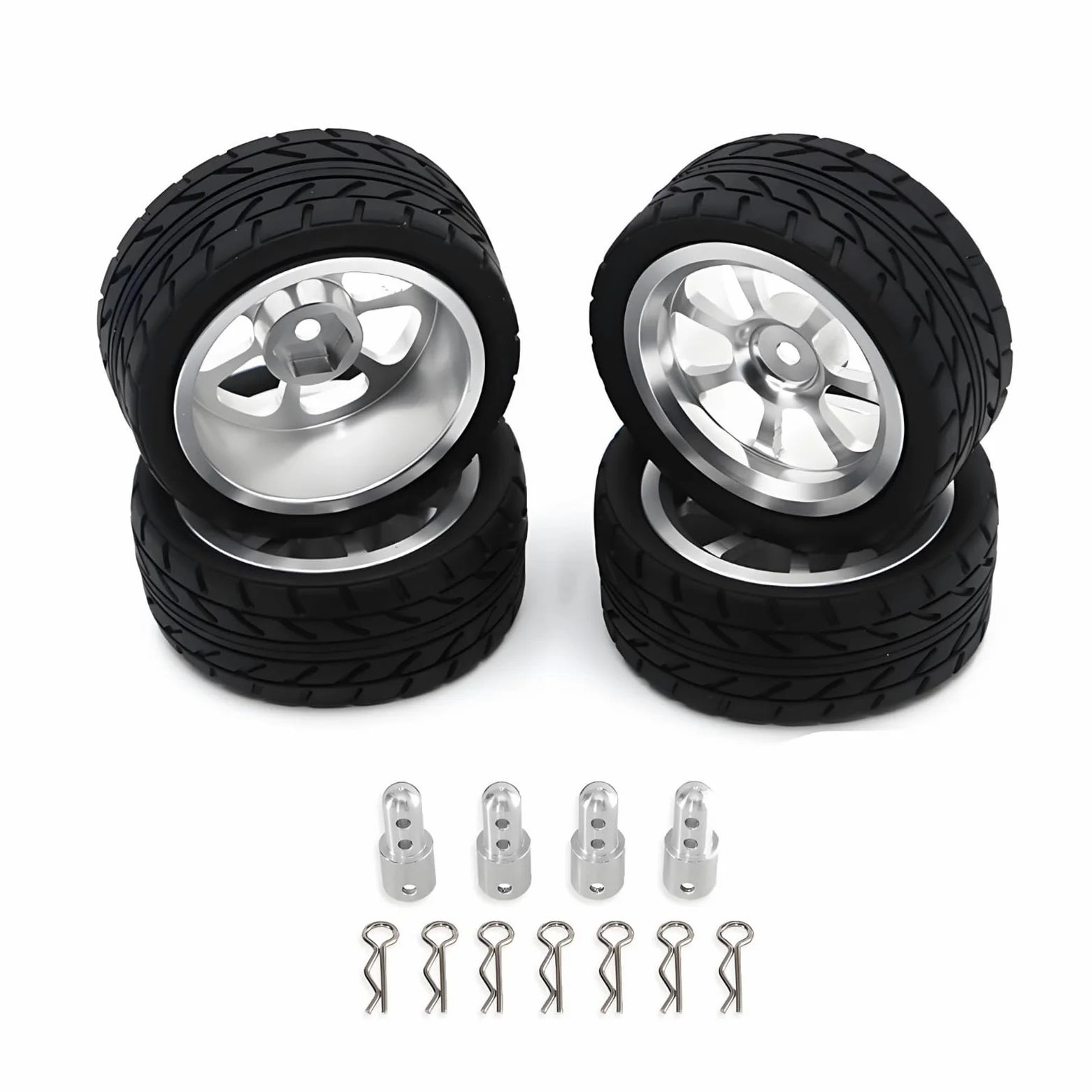 RC Pneumatici Ricambi Per MJX 14302 14301 1/14 Per Rally CNC Ruote In Metallo Rc Auto Camion Fuoristrada Veicoli Cingolati Parti Accessori Aggiornamenti Sostituzione E Riparazione(Silver)