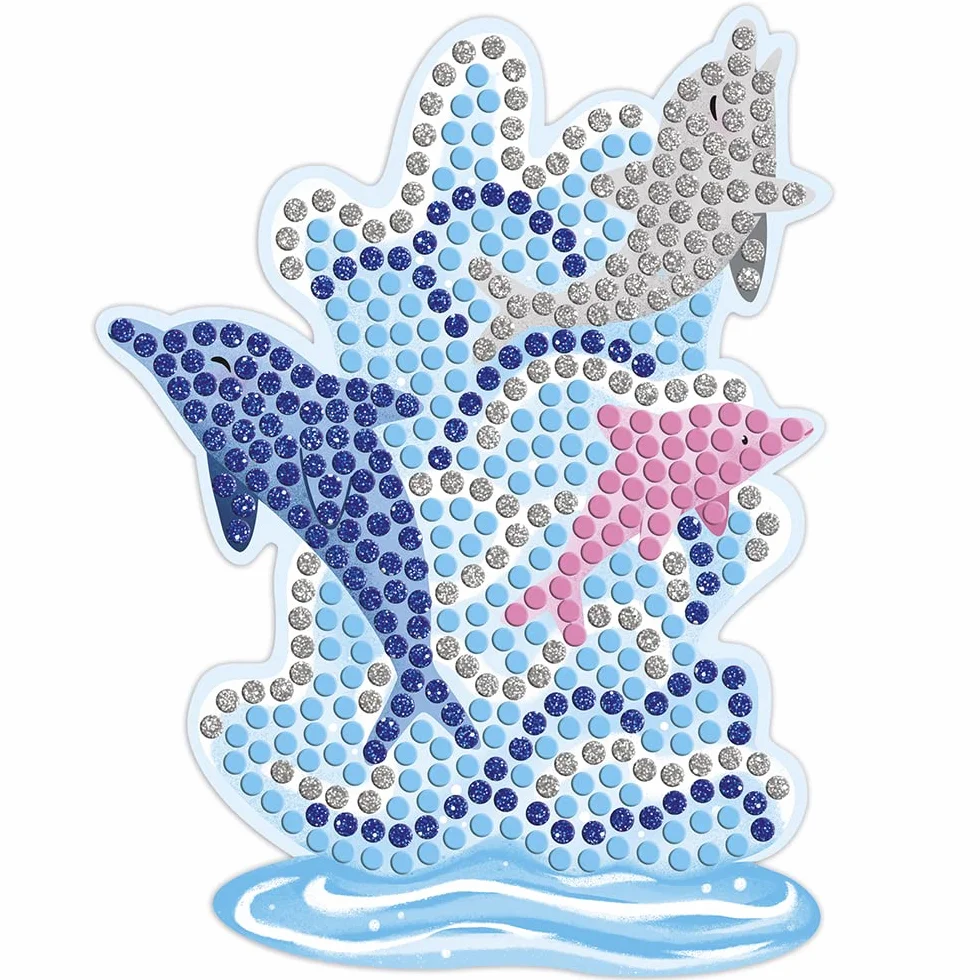Janod - Cofanetto Mosaici Delfini e Sirene - Les Ateliers du Calme - Kit Creativo per il Tempo Libero Dei Bambini - Sviluppo della Motricità Fine e della Concentrazione - Dall'Età di 7 Anni, J07961