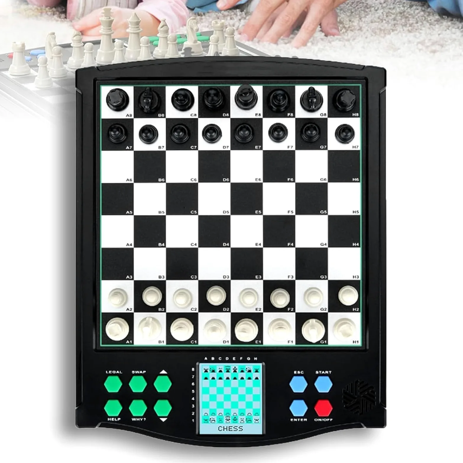Scacchiera Elettronica Touchscreen, Gioco da Tavolo Elettronico, con Schermo LCD, Due Scacchiere, 30 modalità di Gioco, per Partite a Due Giocatori E in Famiglia