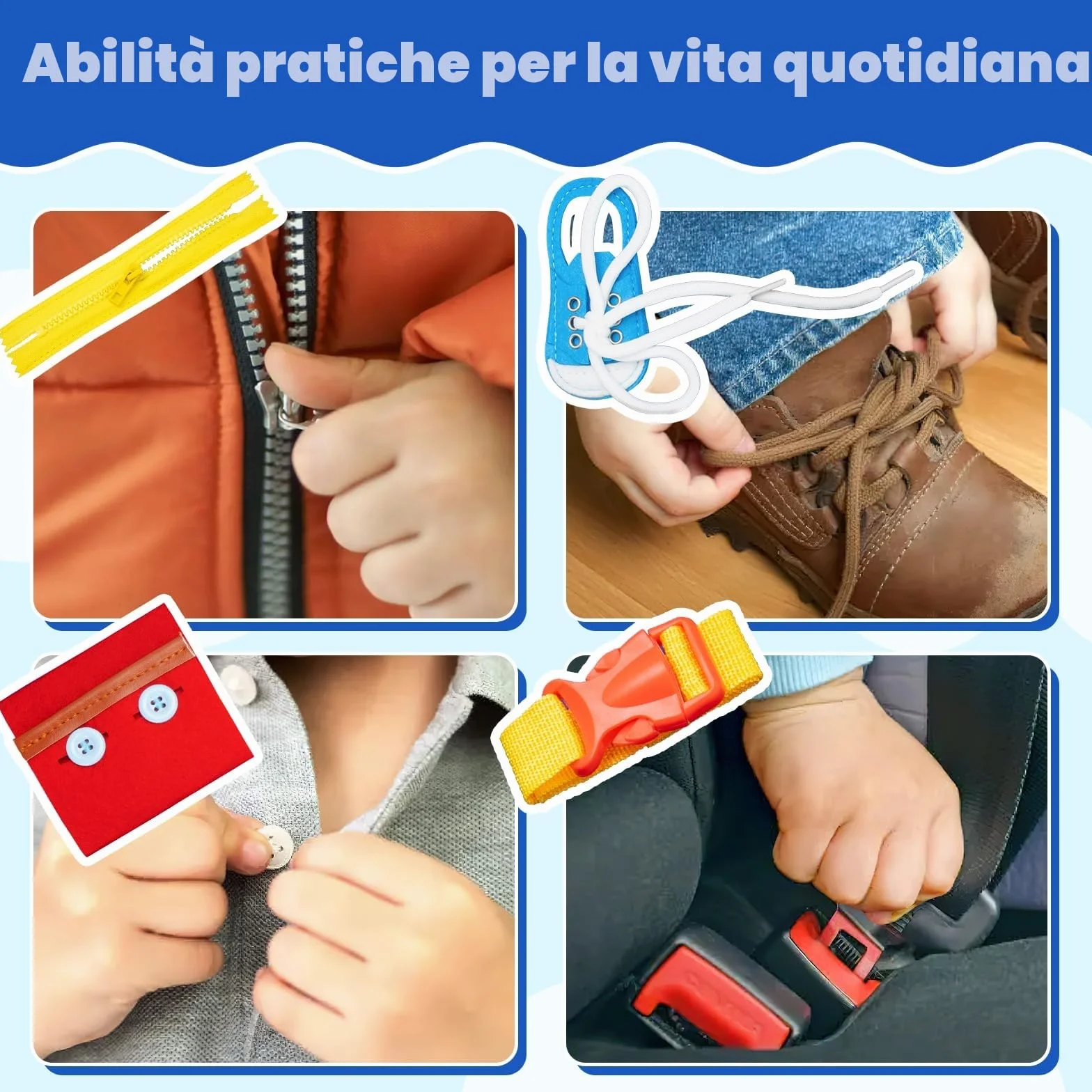 Busy Board Montessori Pannello Sensoriale Giochi Educativi 2 3 4 5 Anni