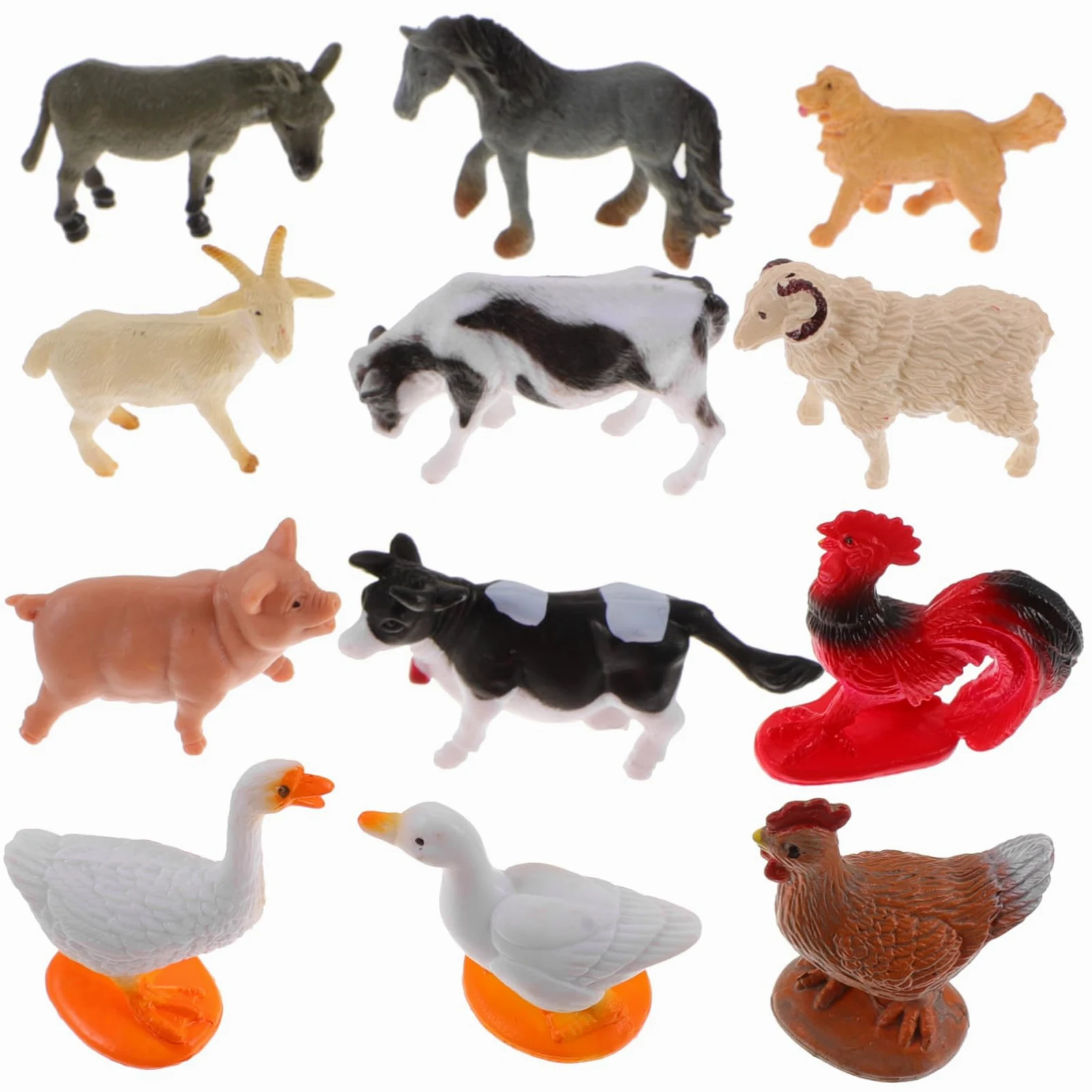 Zerodeko 36pezzi Miniature Animal Figurines Simulazione Di Animali Per Decorazione e Paesaggi Modelli Per Terrari e Decorazioni Domestiche Di Statuine Di Animali Della Fattoria