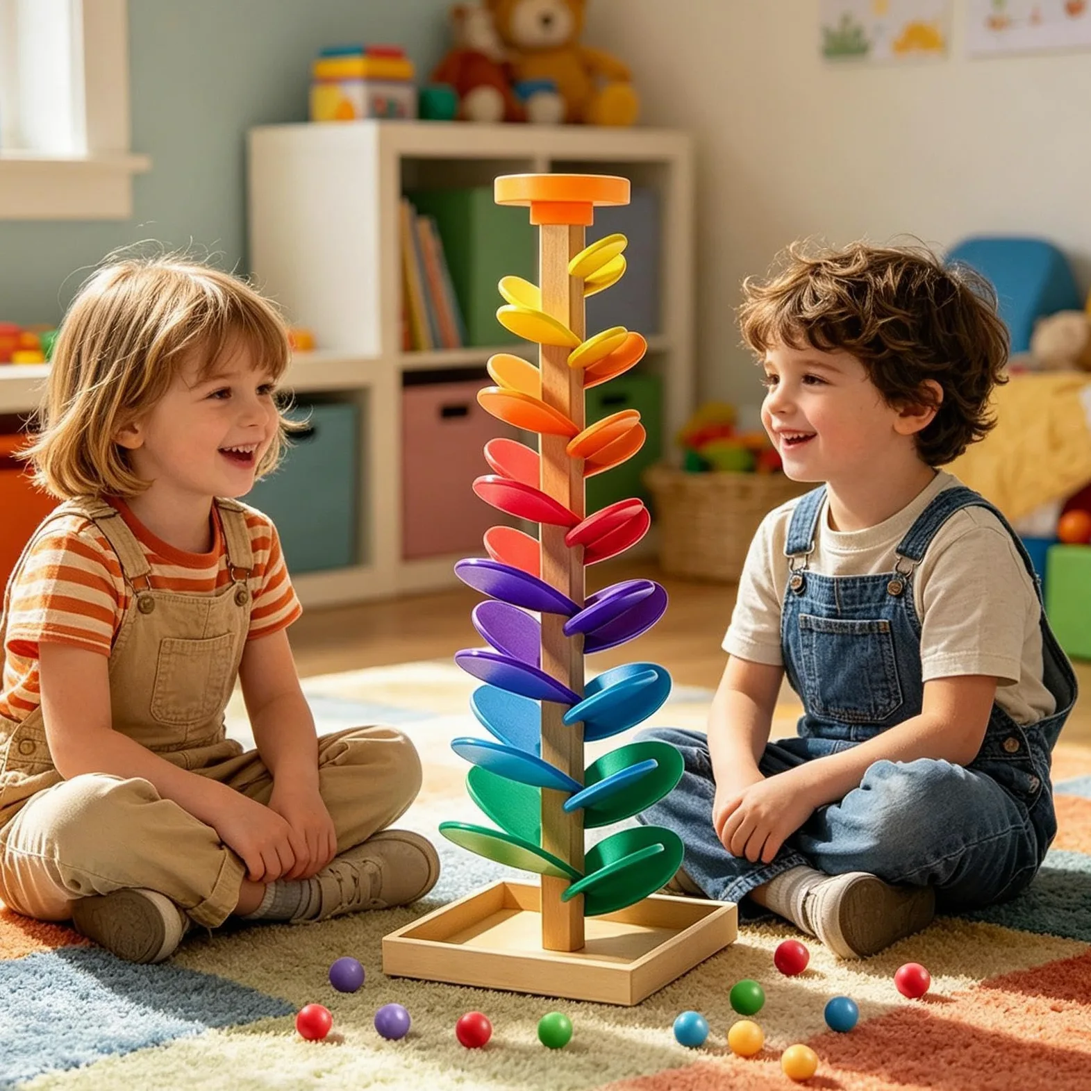 Pista di Biglie Giochi Musicali Con Biglie A Caduta E Smistamento | Di Smistamento Colori Per Bambini Con Albero a Musica Bambini E Bambine Scuola 'Infanzia Sala Giochi Festa